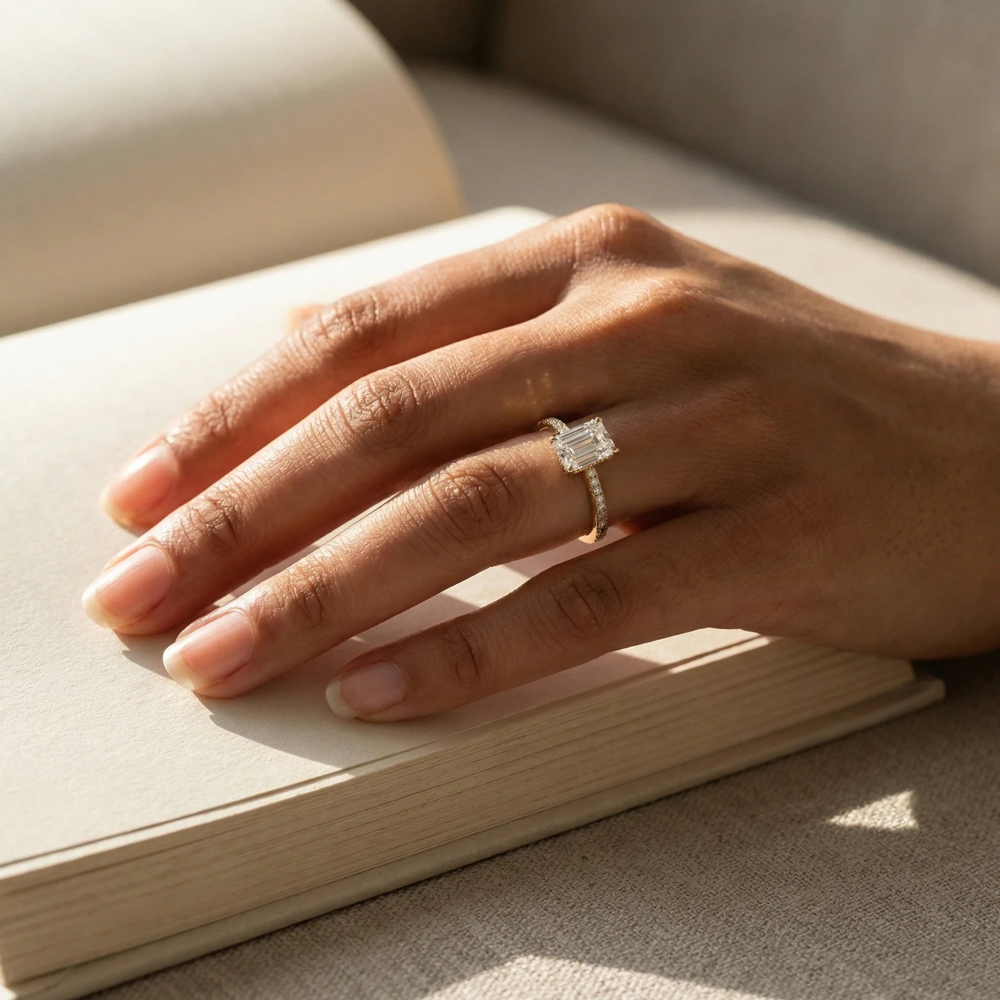 Eternal Emerald - Pure Gold Lab Diamond Solitaire Ring Secondary image