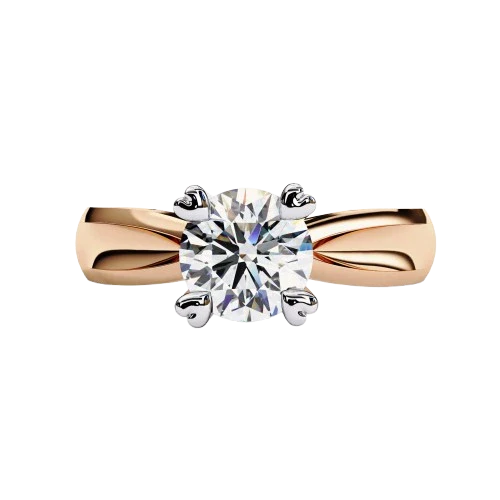 Rosé Knot - Pure Gold Lab Diamond Solitaire Ring Main image