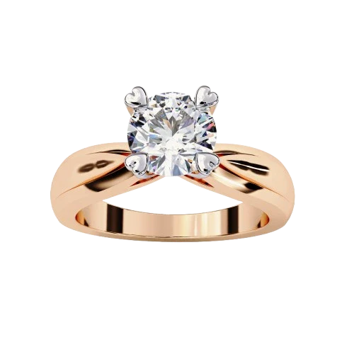 Rosé Knot - Pure Gold Lab Diamond Solitaire Ring