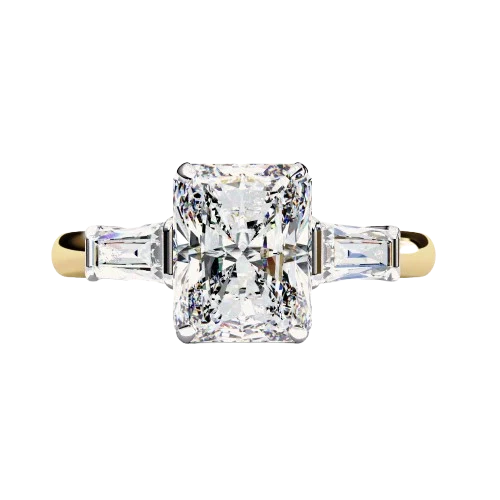 Crescent Radiant - Pure Gold Lab Diamond Solitaire Ring Main image