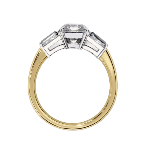 Crescent Radiant - Pure Gold Lab Diamond Solitaire Ring