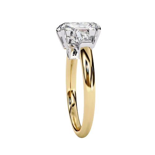Crescent Radiant - Pure Gold Lab Diamond Solitaire Ring