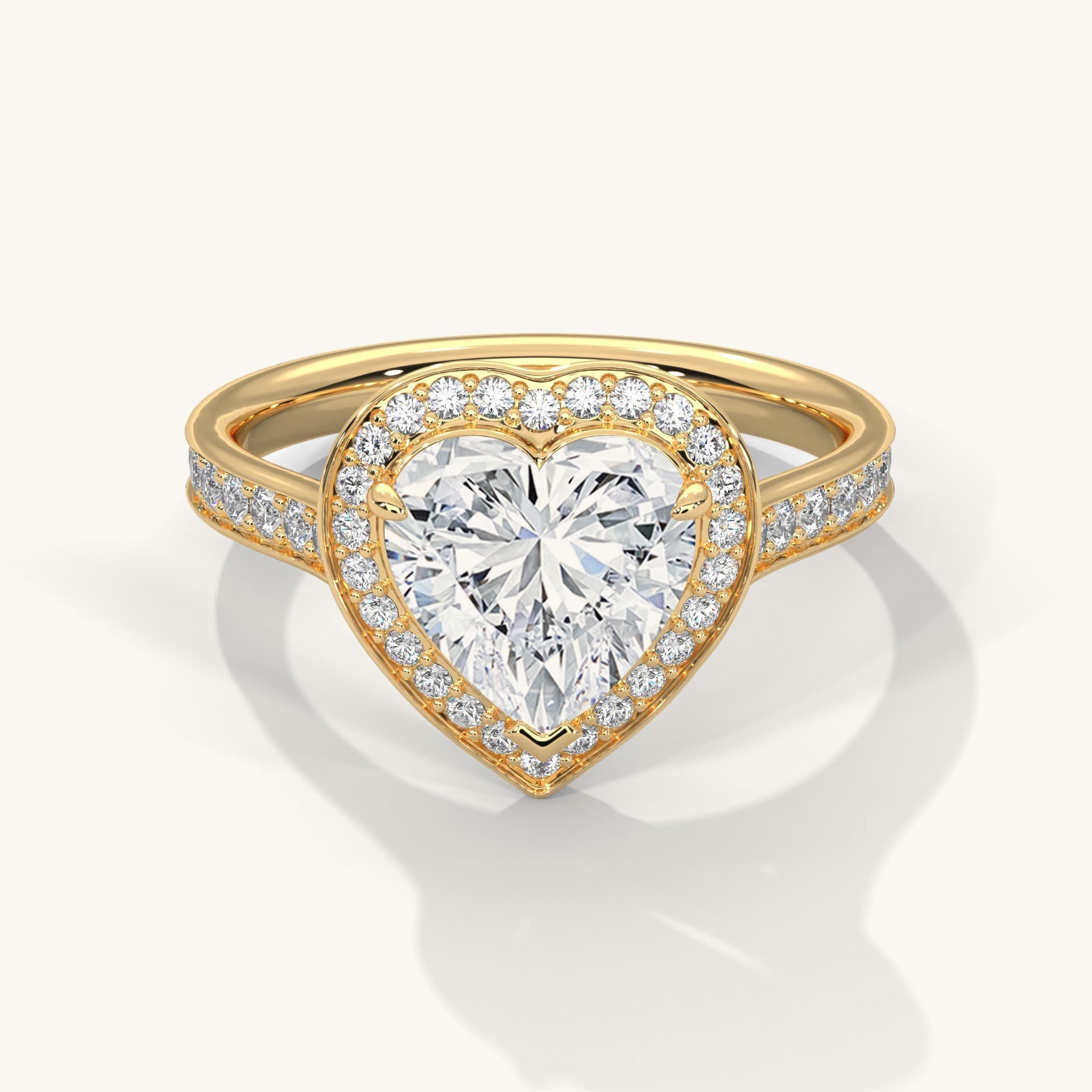 Blushing Heart - Pure Gold Lab Diamond Solitaire Ring Main image