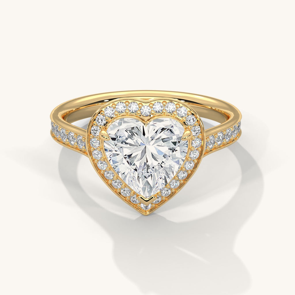 Blushing Heart - Pure Gold Lab Diamond Solitaire Ring
