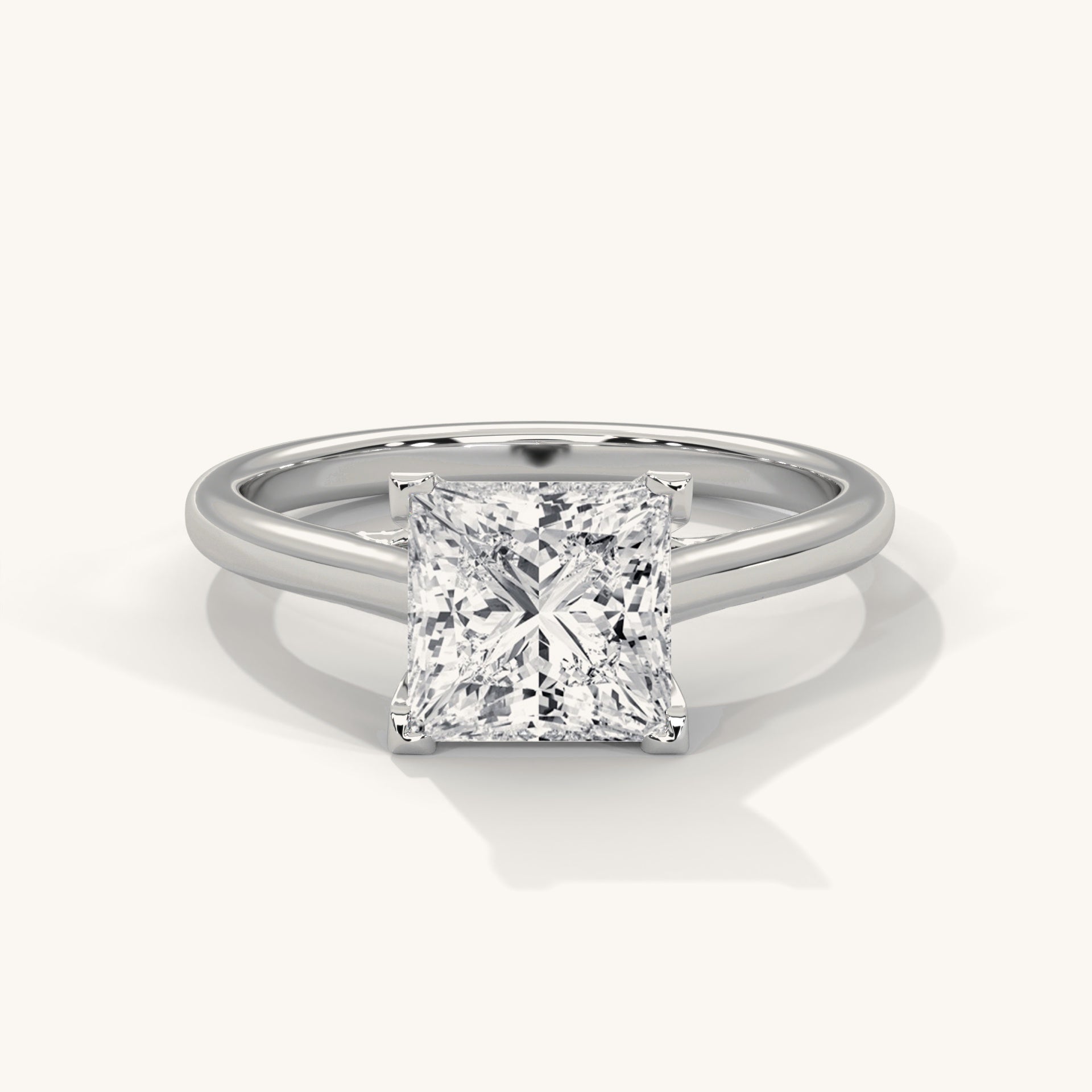 Snow Princess - Pure Gold Lab Diamond Solitaire Ring Main image