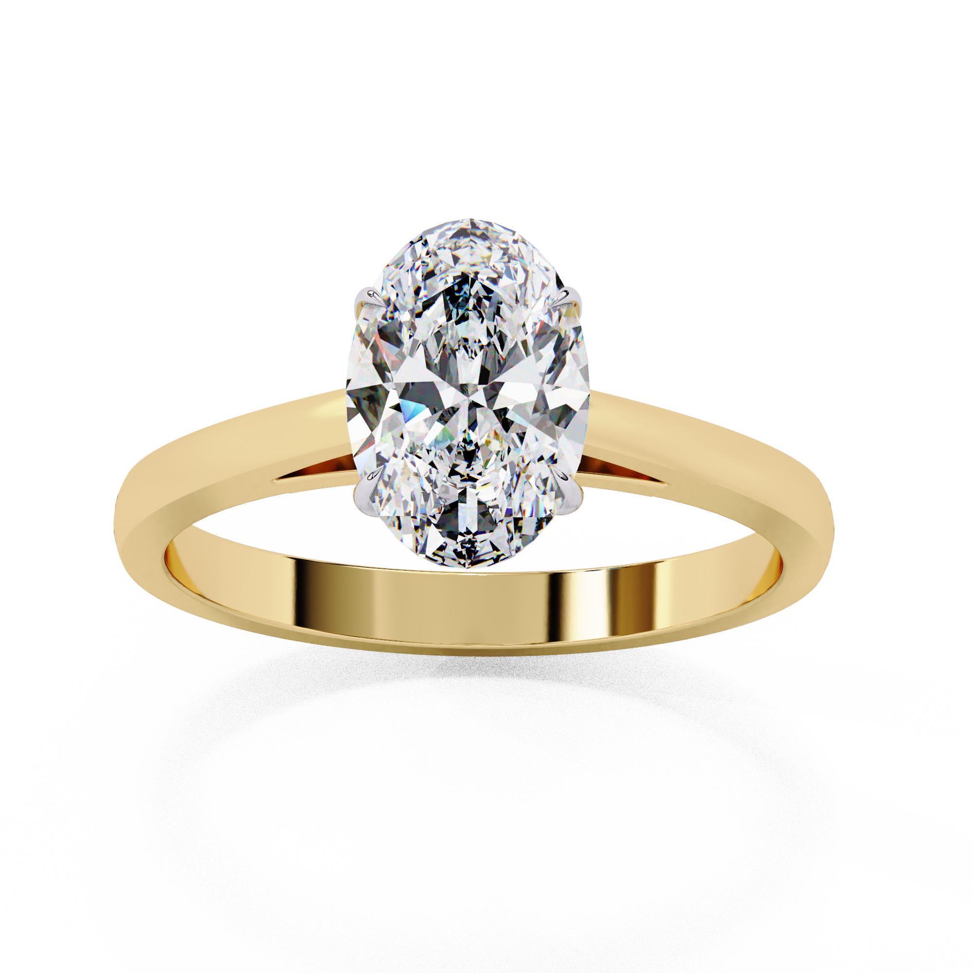 Sunray Oval - Pure Gold Lab Diamond Solitaire Ring Main image
