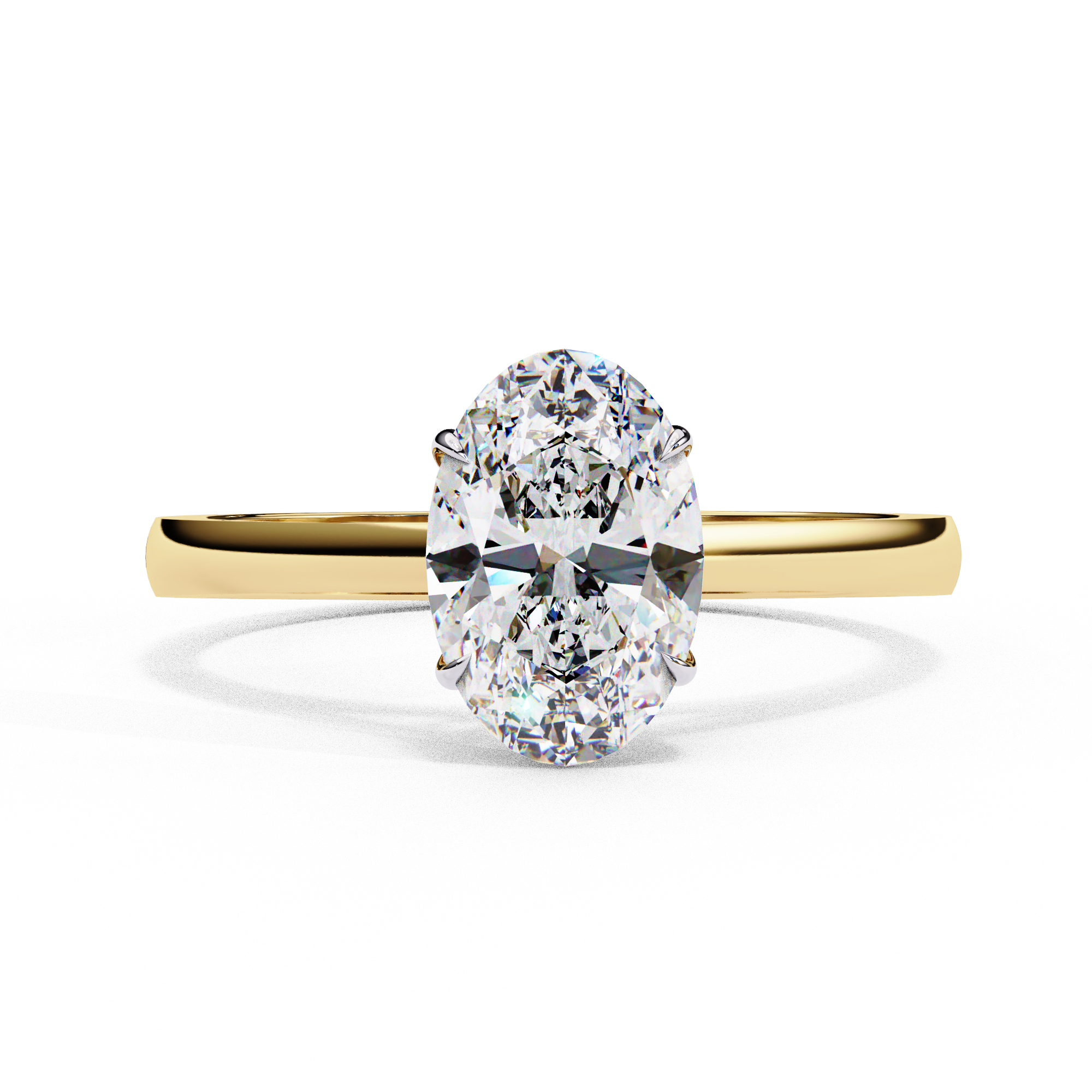 Sunray Oval - Pure Gold Lab Diamond Solitaire Ring