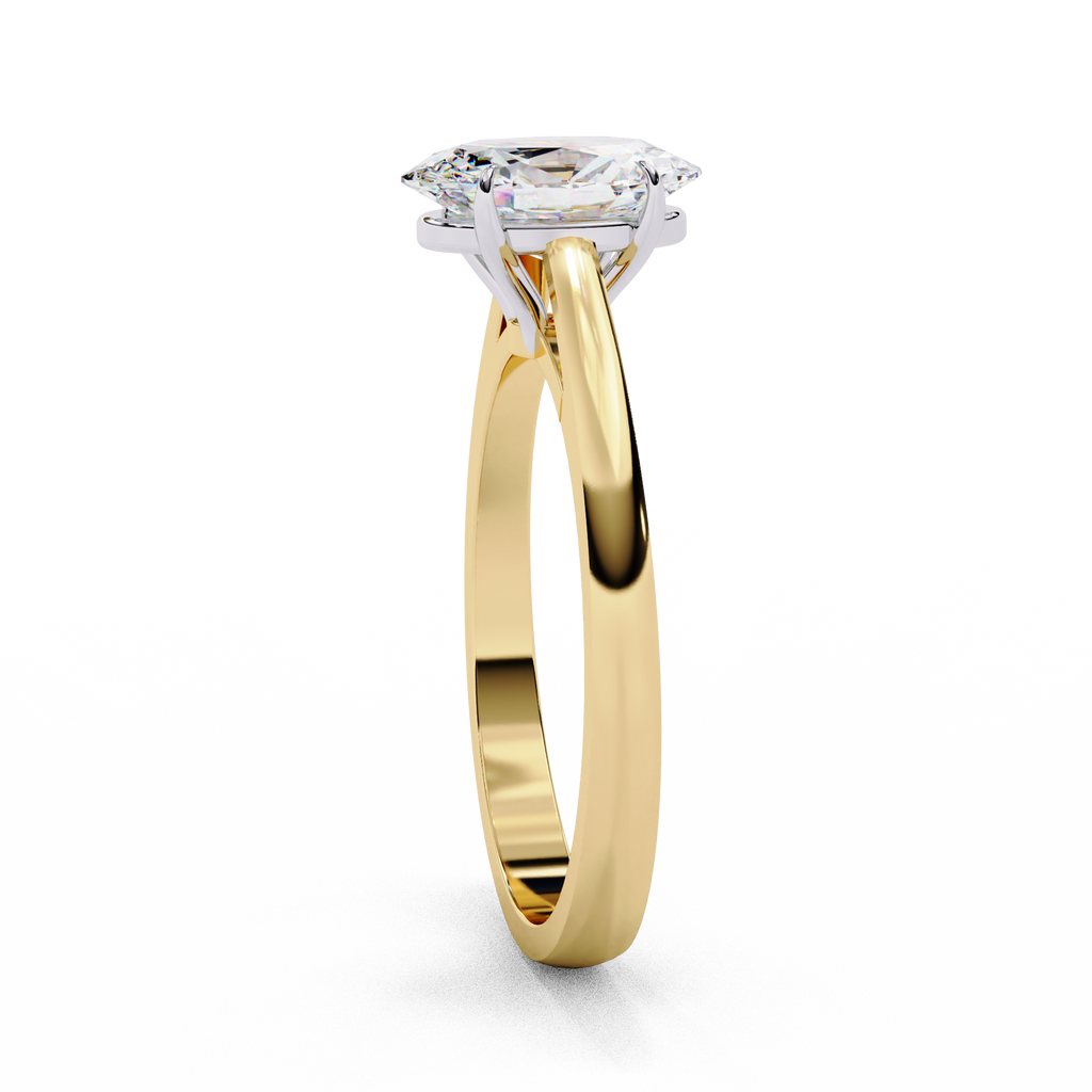 Sunray Oval - Pure Gold Lab Diamond Solitaire Ring