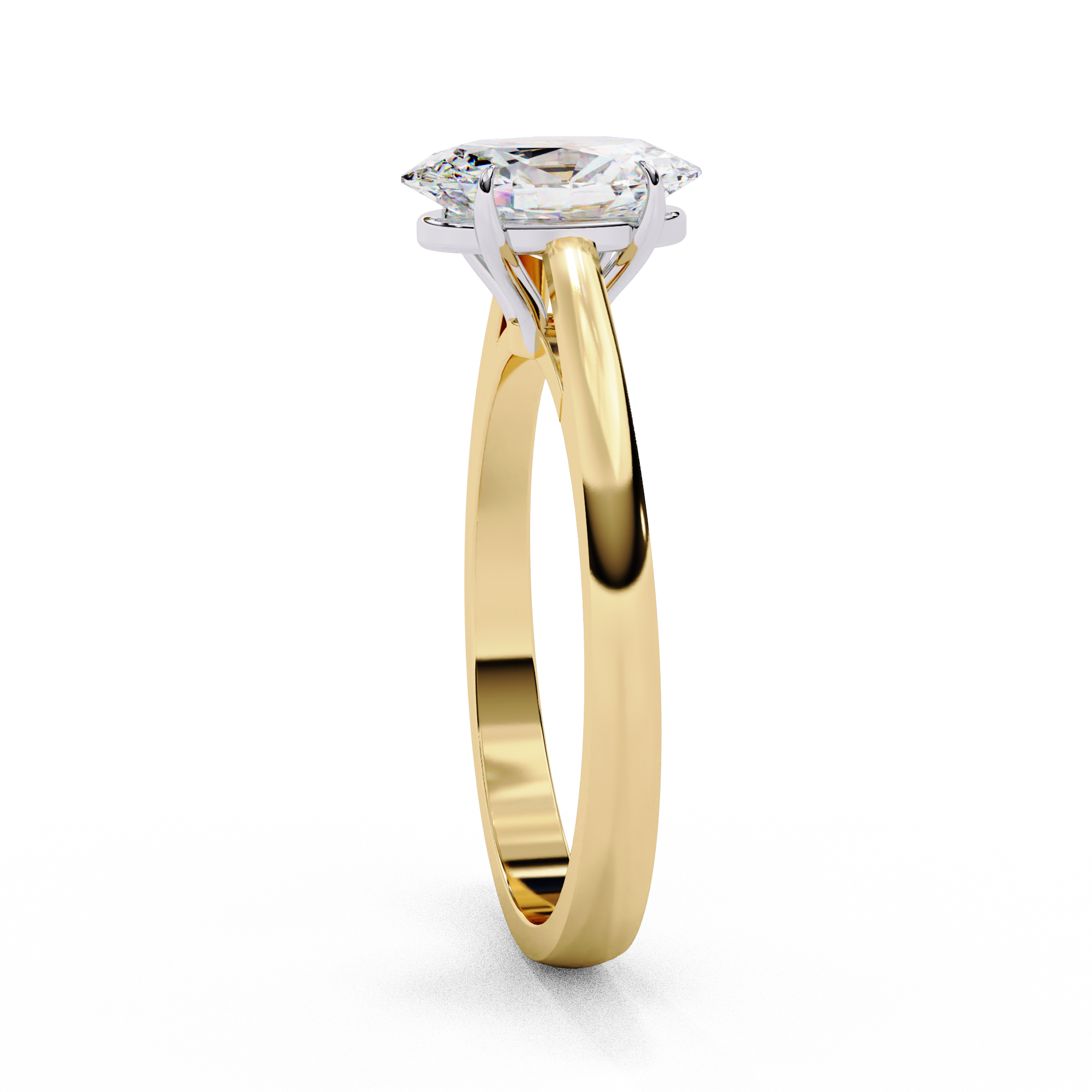 Sunray Oval - Pure Gold Lab Diamond Solitaire Ring