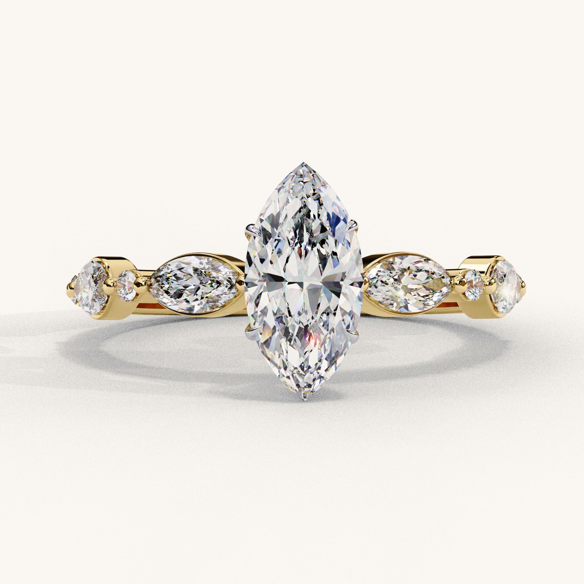 Marq Cascade - Pure Gold Lab Diamond Solitaire Ring Secondary image