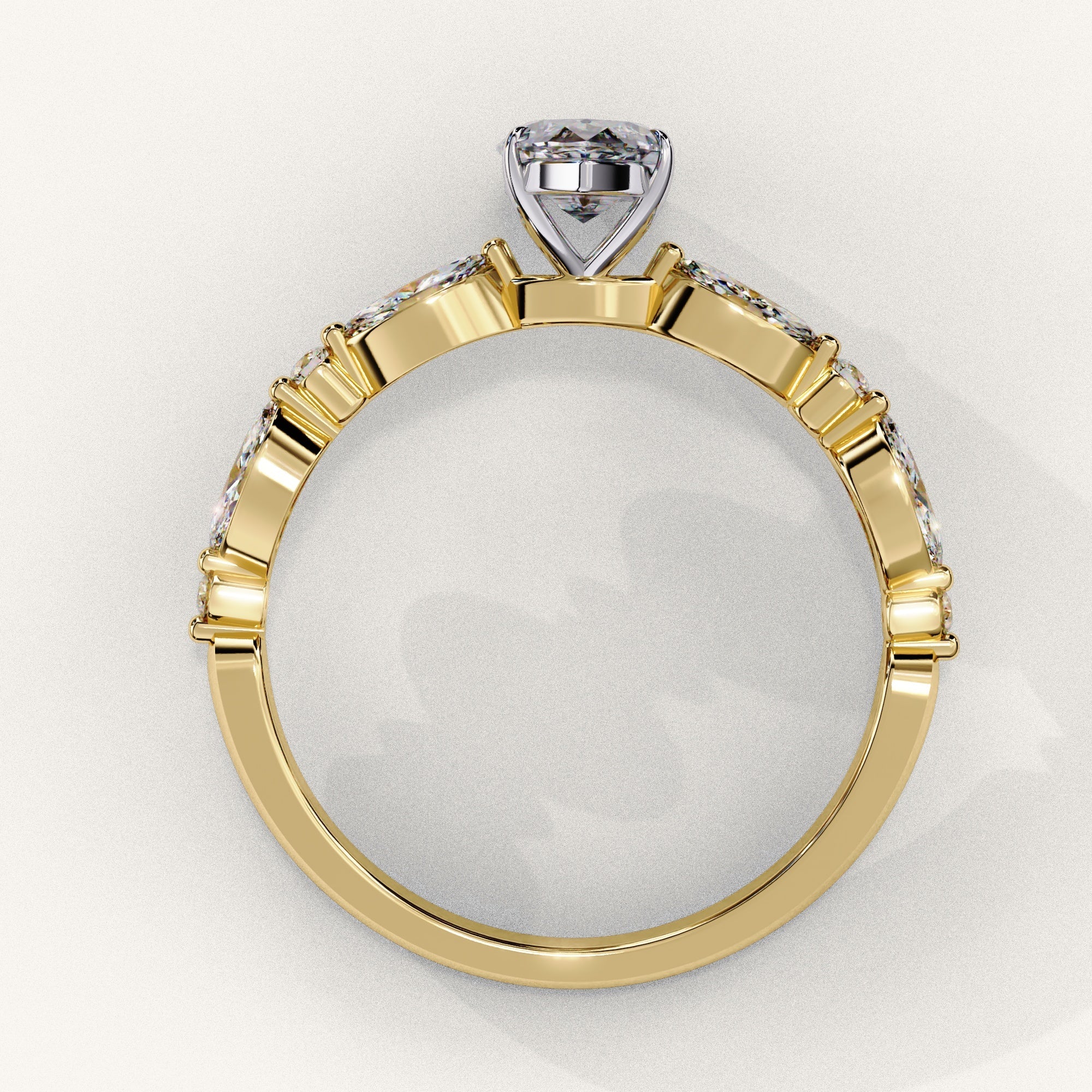 Marq Cascade - Pure Gold Lab Diamond Solitaire Ring