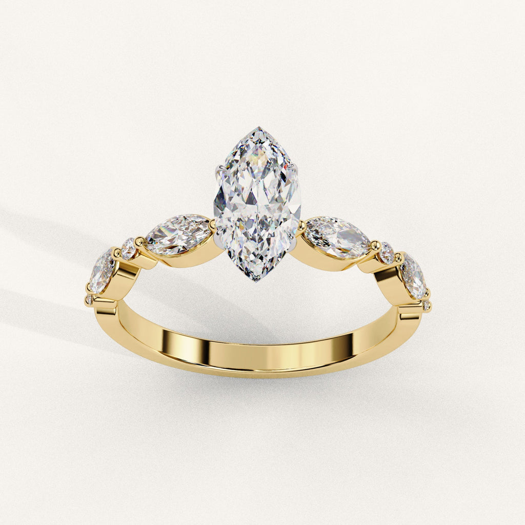 Marq Cascade - Pure Gold Lab Diamond Solitaire Ring