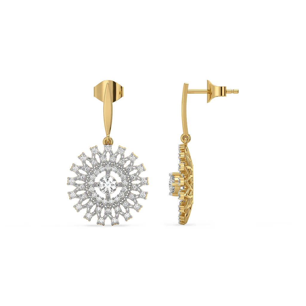 Moonlace Majesty - Pure Gold Lab Diamond Solitaire Earrings