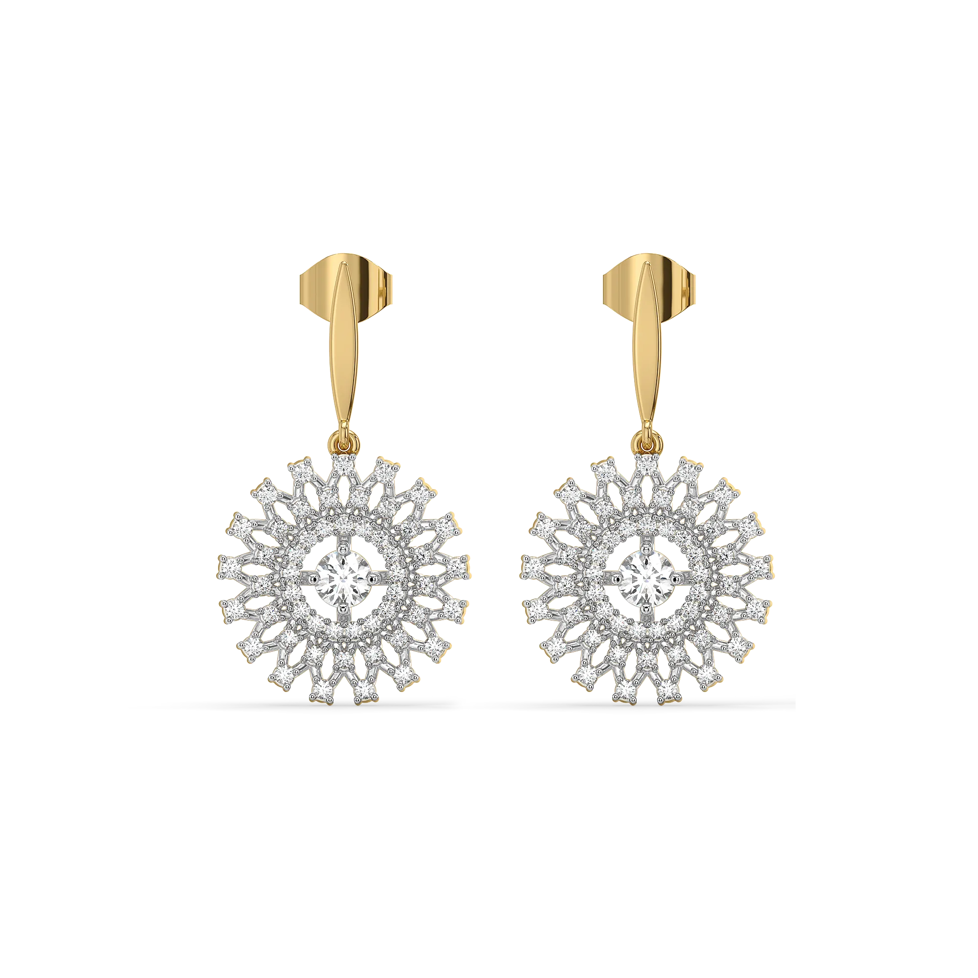 Moonlace Majesty - Pure Gold Lab Diamond Solitaire Earrings
