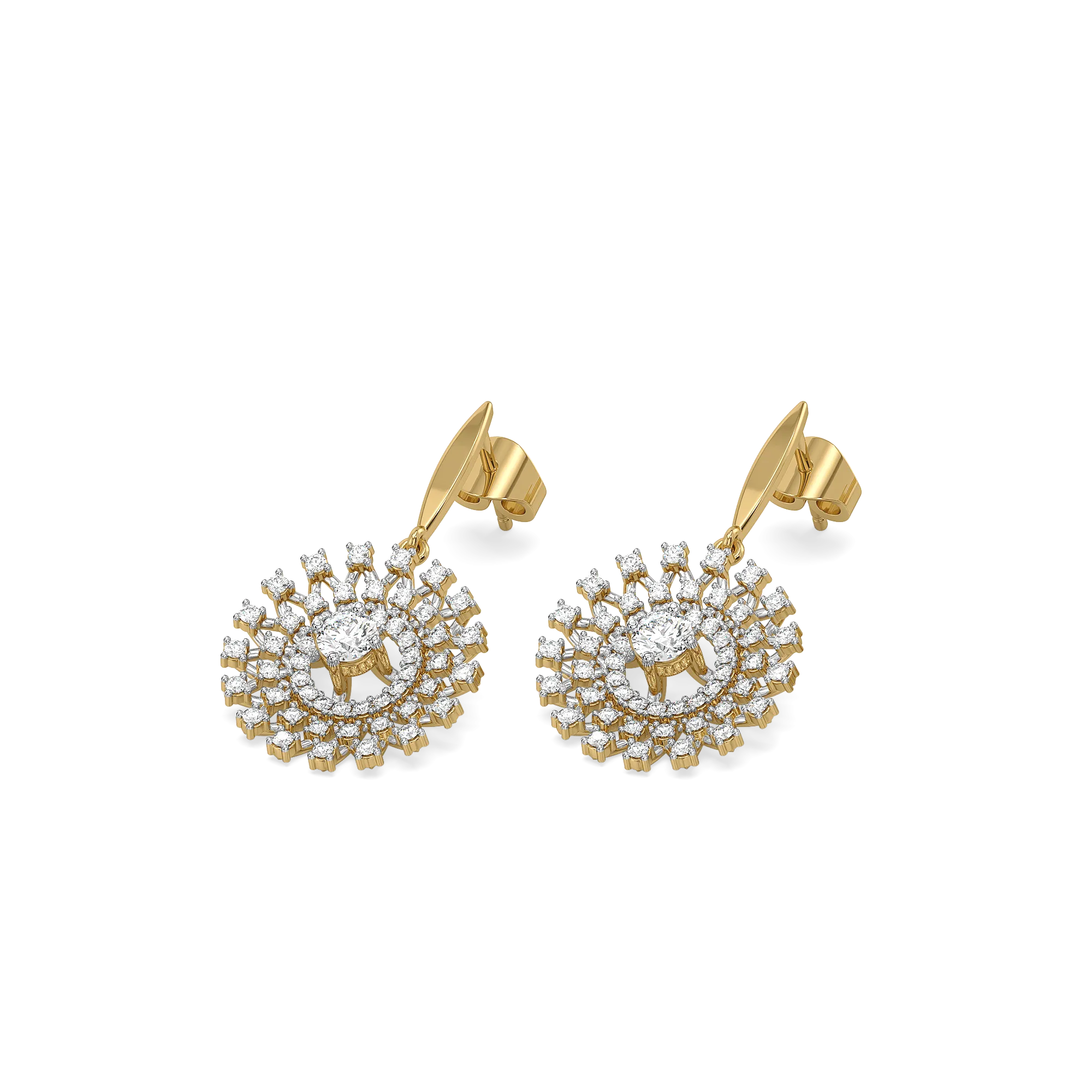 Moonlace Majesty - Pure Gold Lab Diamond Solitaire Earrings Secondary image