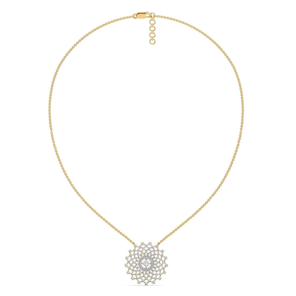 Moonlace Majesty - Pure Gold Lab Diamond Solitaire Necklace