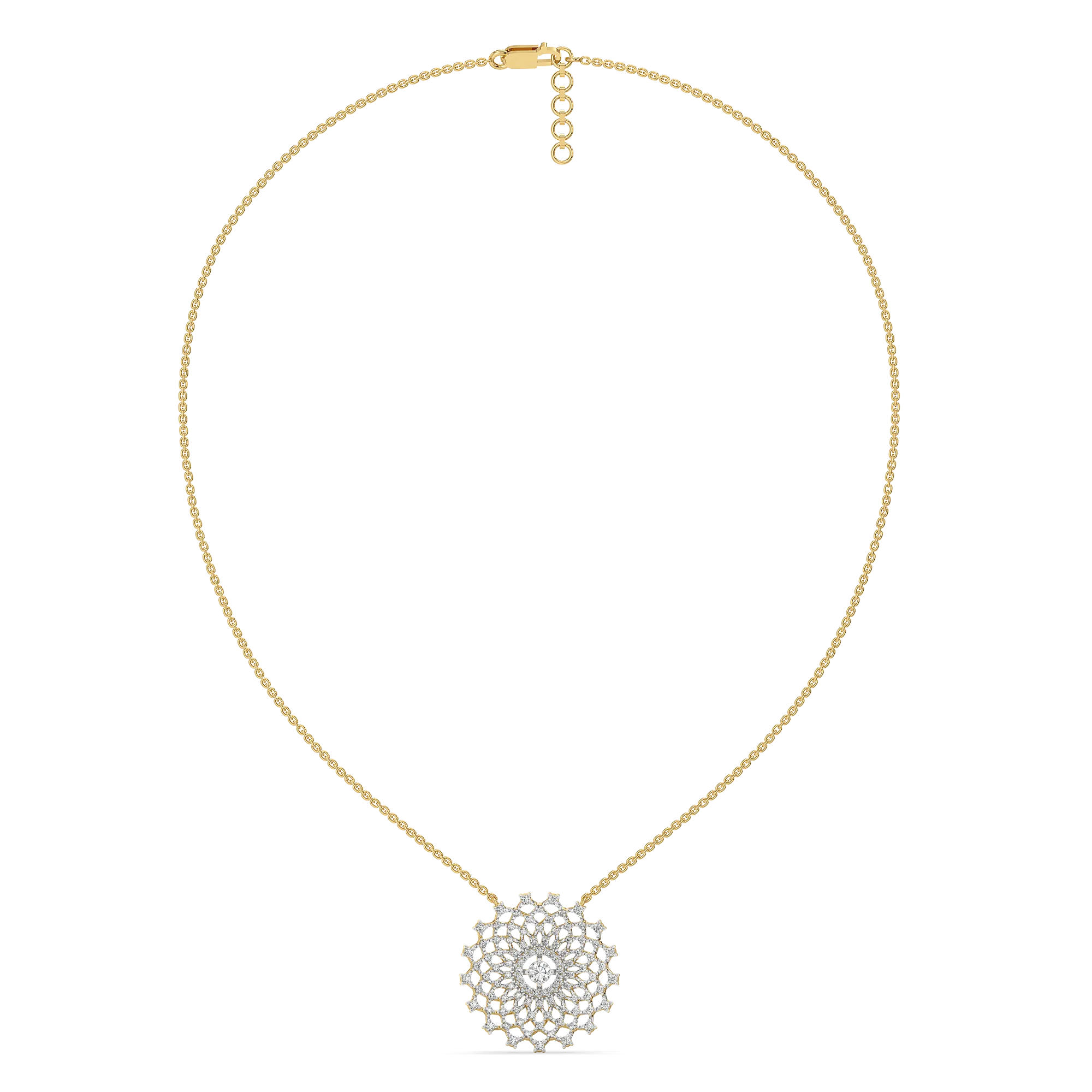 Moonlace Majesty - Pure Gold Lab Diamond Solitaire Necklace