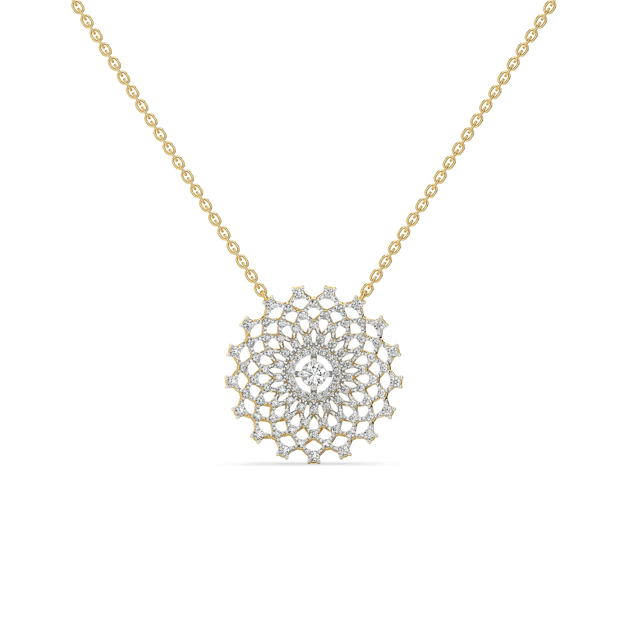 Moonlace Majesty - Pure Gold Lab Diamond Solitaire Necklace Main image
