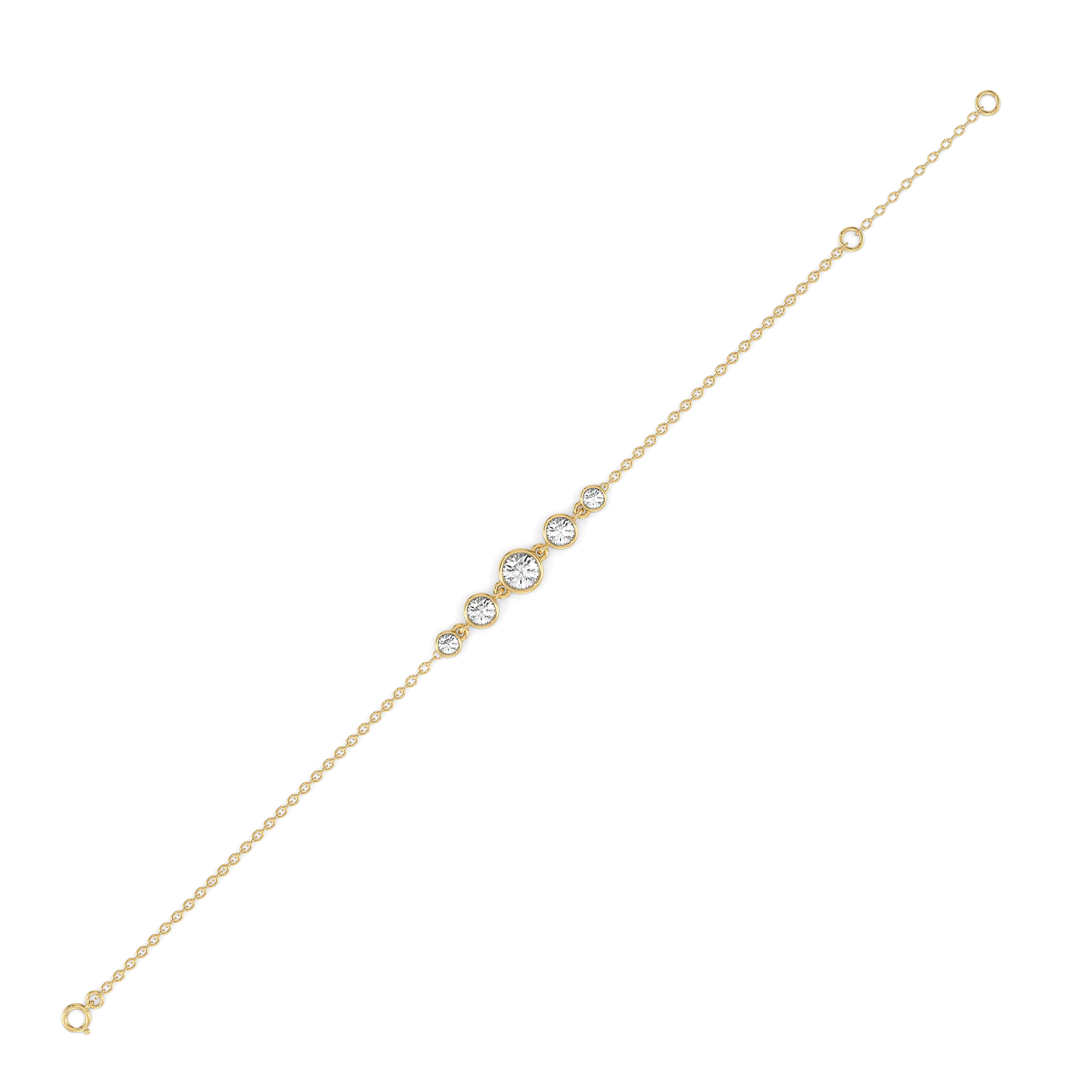Solitaire Drops - Pure Gold Lab Diamond Bracelet