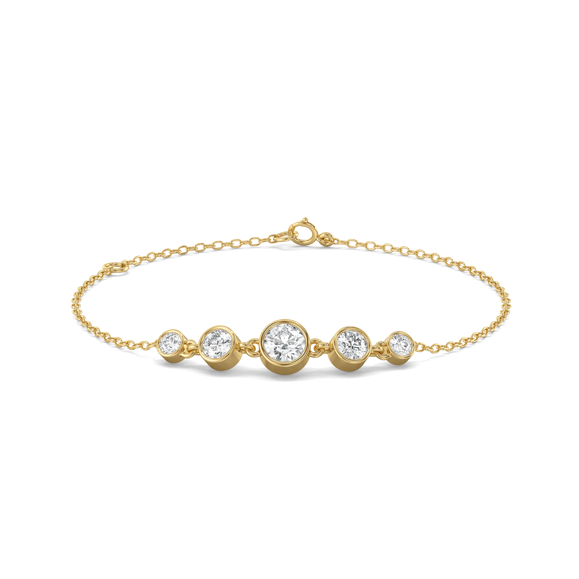 Solitaire Drops - Pure Gold Lab Diamond Bracelet