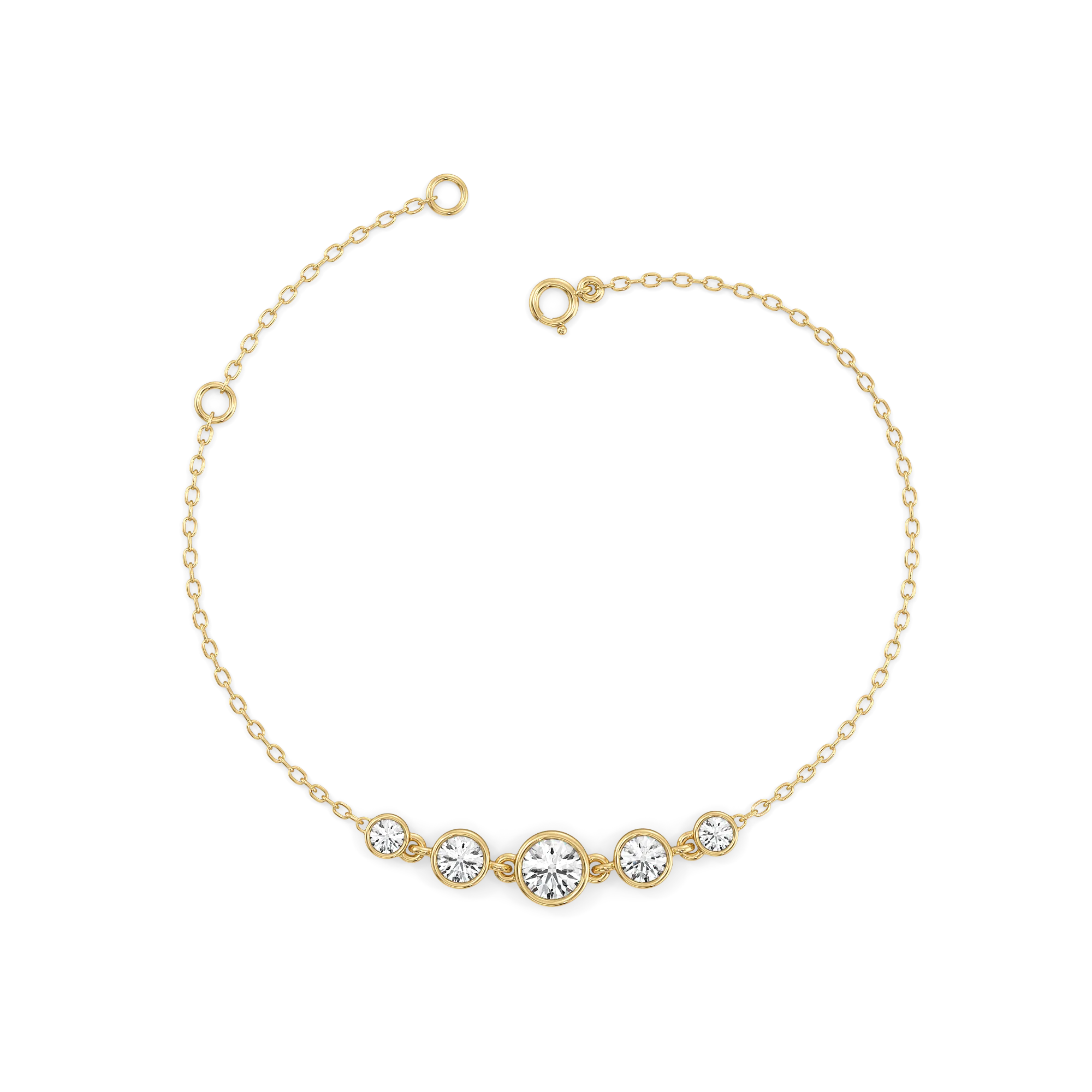 Solitaire Drops - Pure Gold Lab Diamond Bracelet