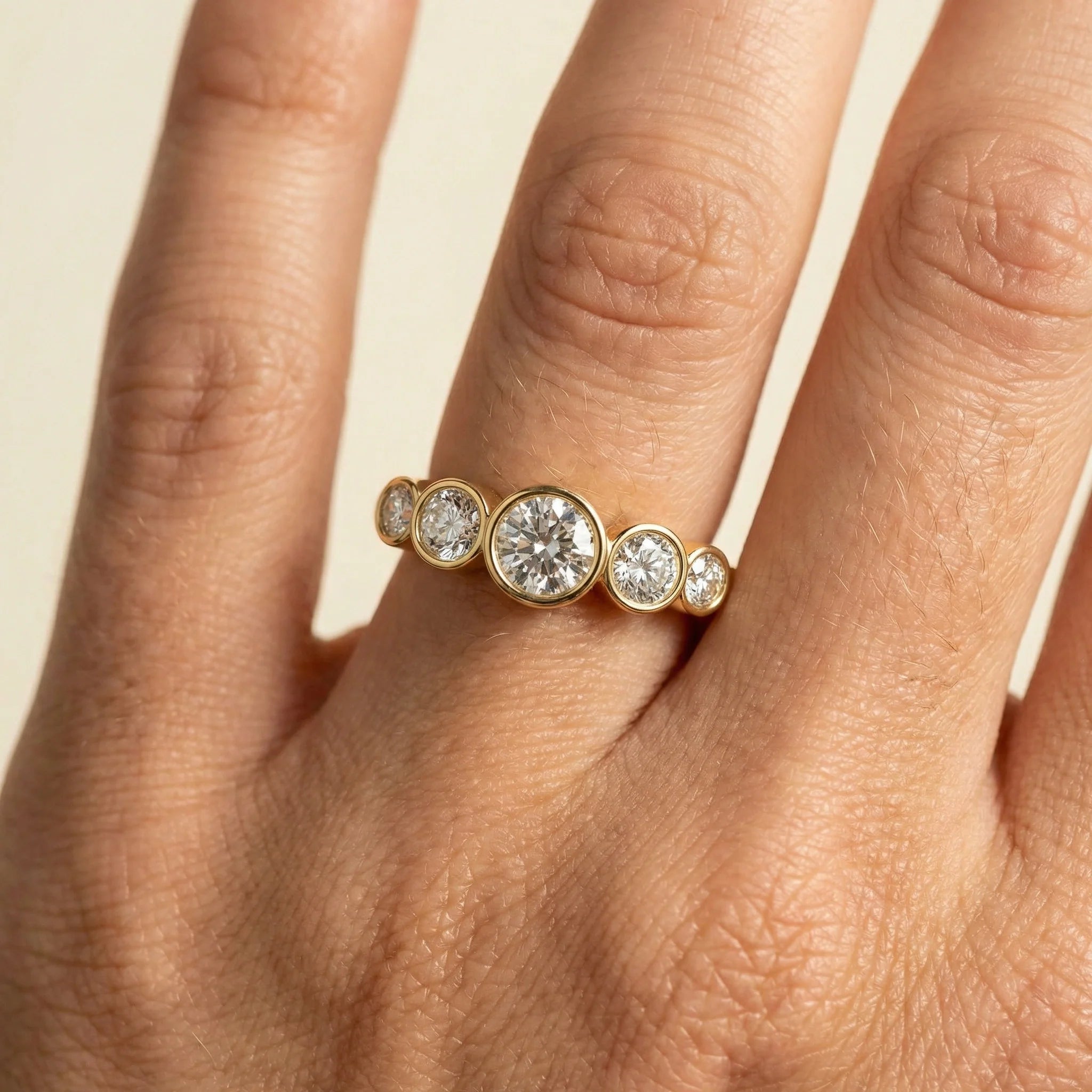Solitaire Drops - Pure Gold Lab Diamond Ring Secondary image