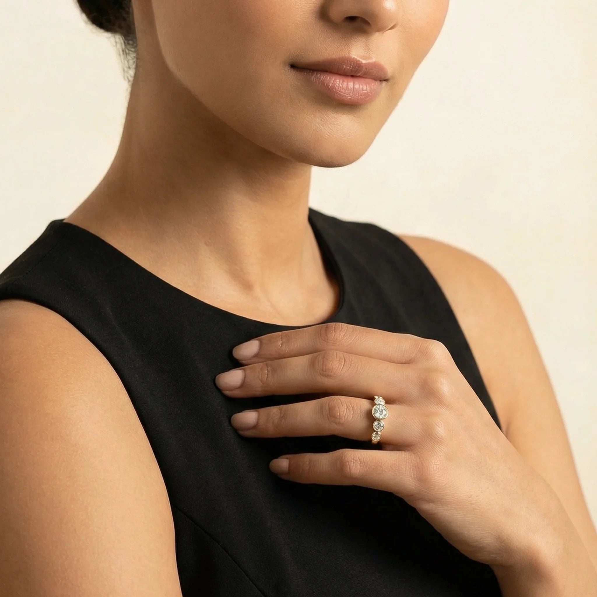 Solitaire Drops - Pure Gold Lab Diamond Ring
