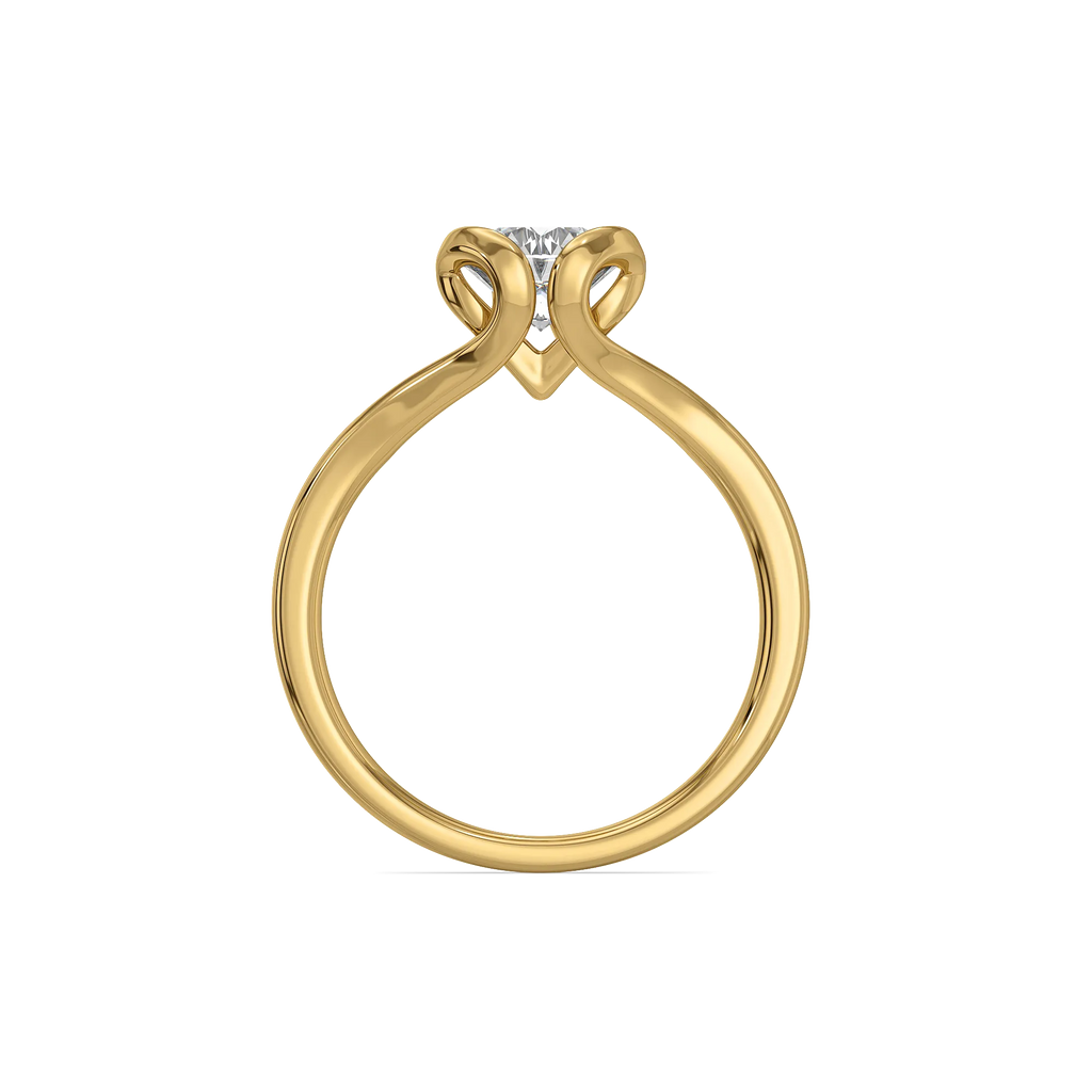 Solitaire Heart - Pure Gold Lab Diamond Ring