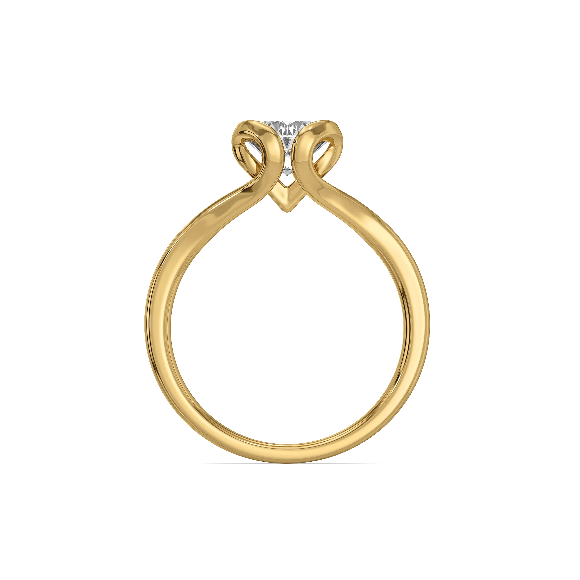 Solitaire Heart - Pure Gold Lab Diamond Ring