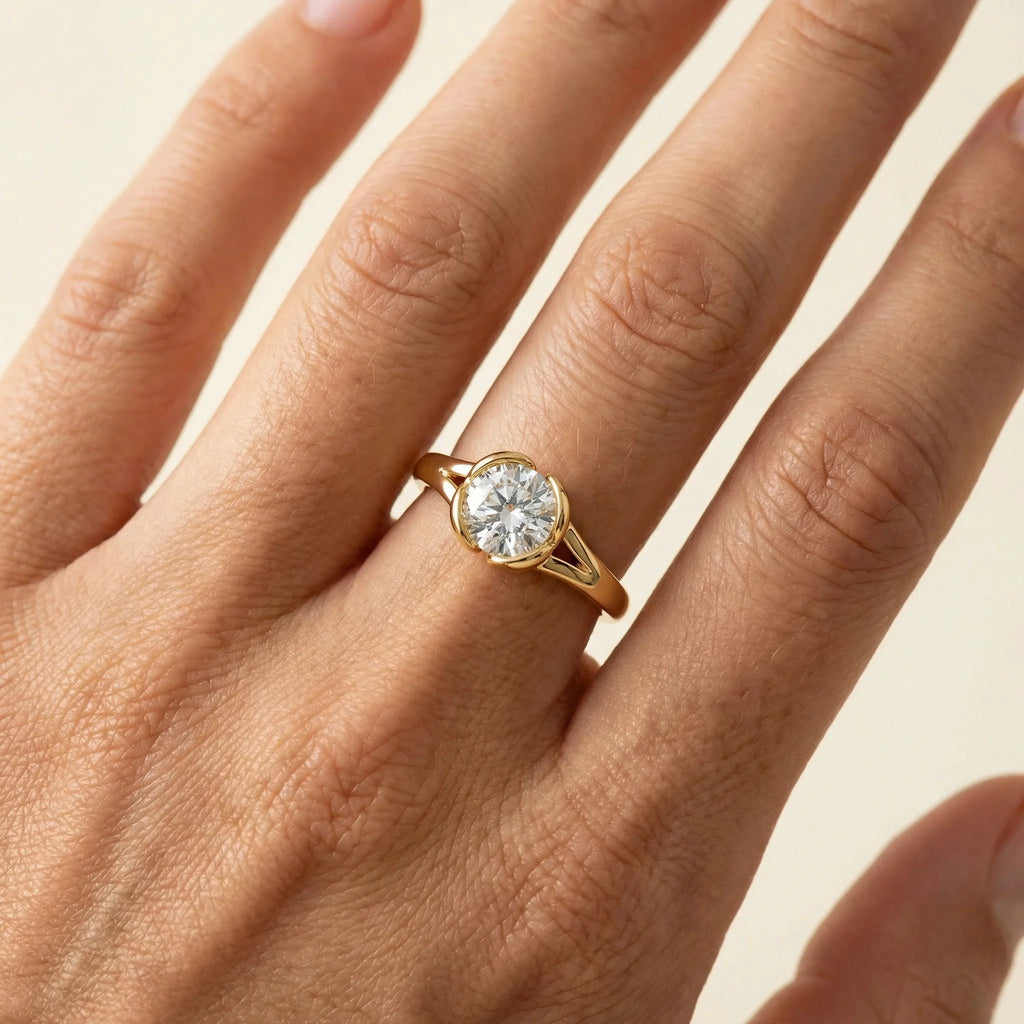 Solitaire Heart - Pure Gold Lab Diamond Ring