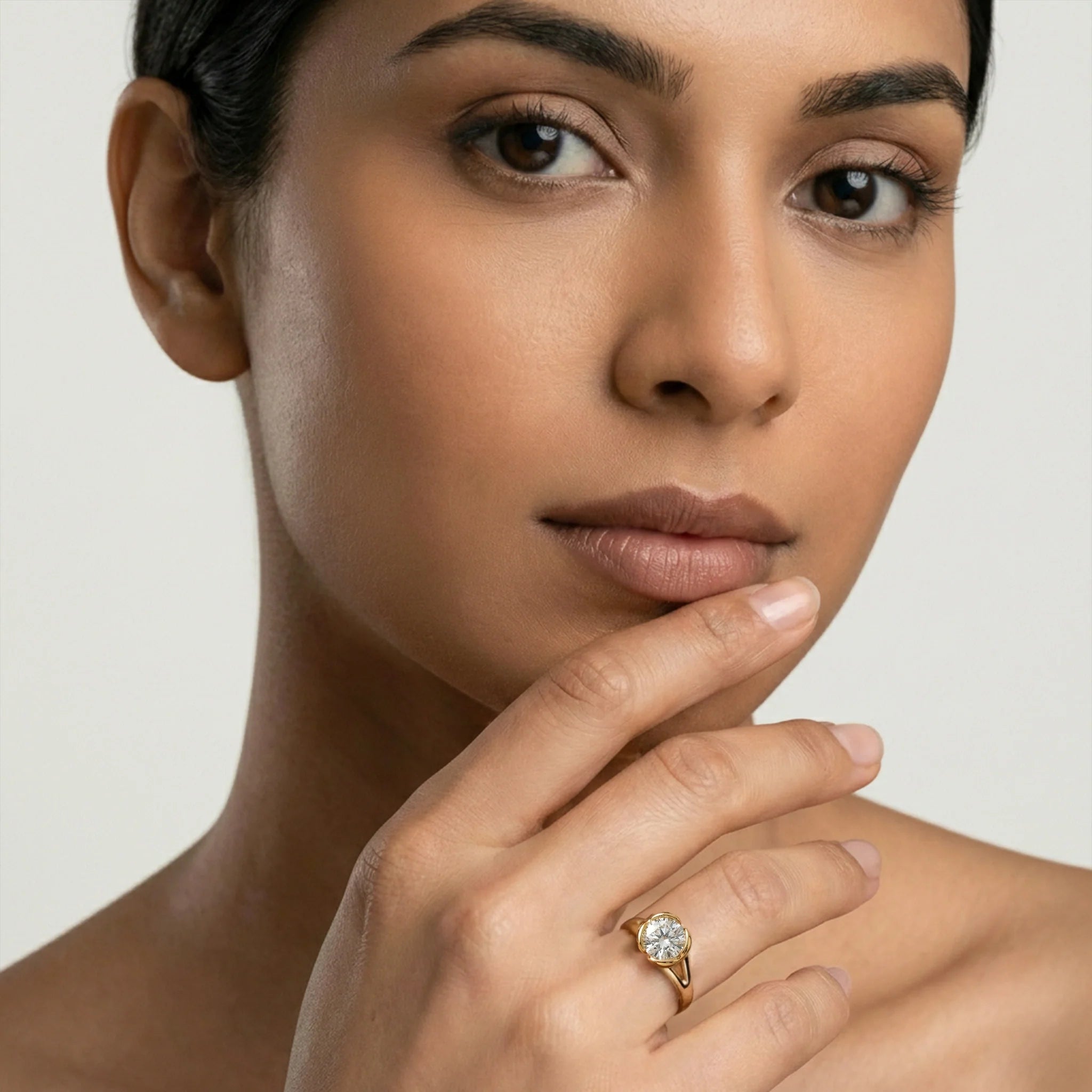 Solitaire Heart - Pure Gold Lab Diamond Ring