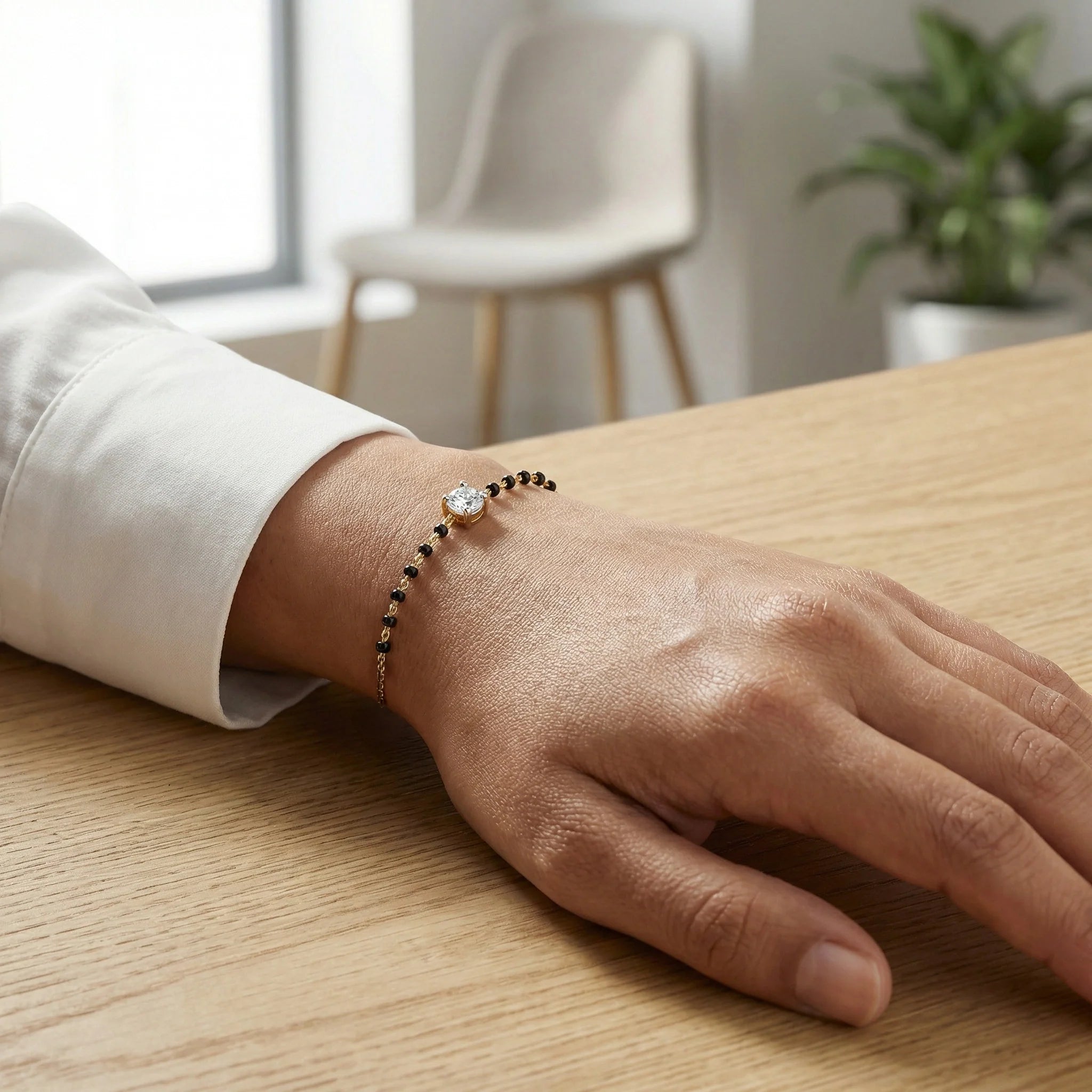 One Promise - Pure Gold Lab Diamond Mangalsutra Bracelet Secondary image