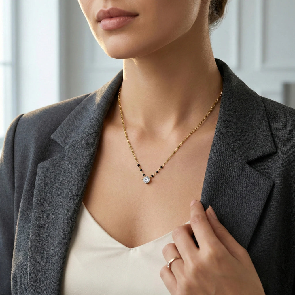 One Promise - Pure Gold Lab Diamond Mangalsutra Necklace