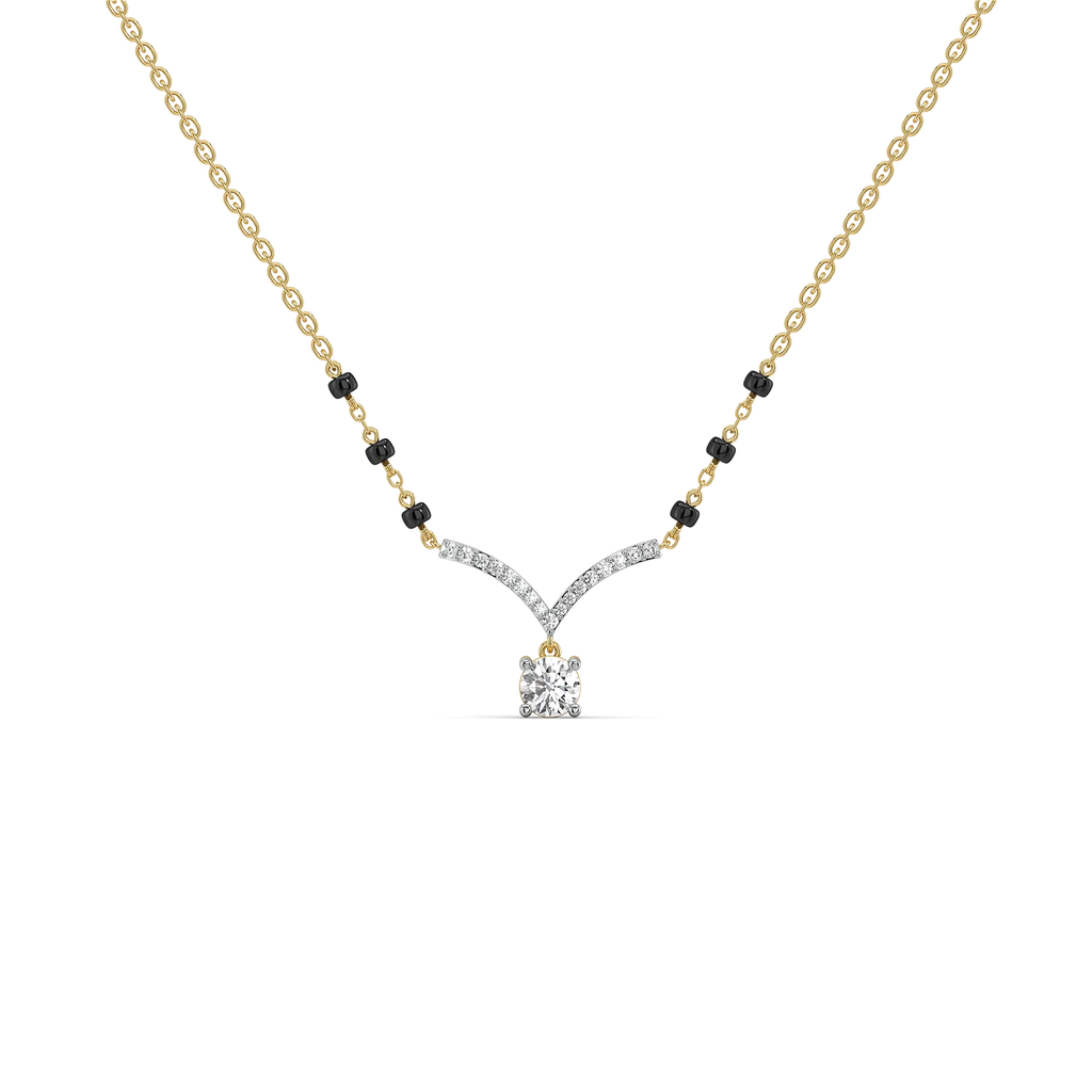 Wedding Vows - Pure Gold Lab Diamond Mangalsutra Necklace
