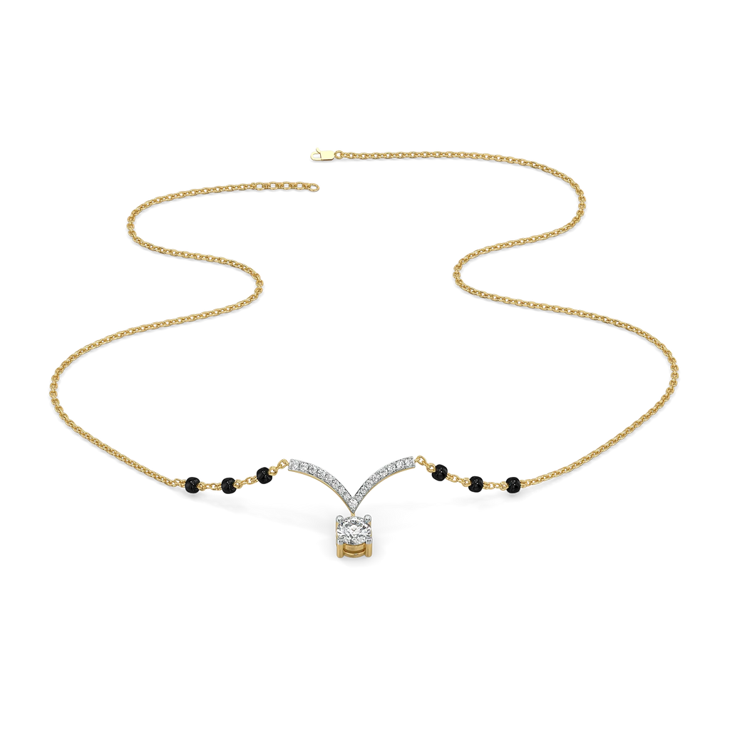 Wedding Vows - Pure Gold Lab Diamond Mangalsutra Necklace