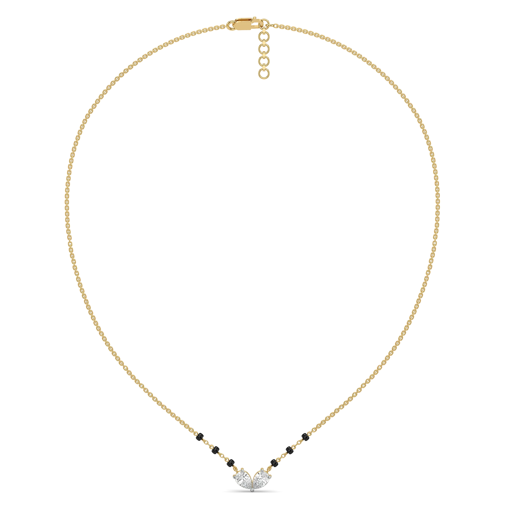 Twin Flame - Pure Gold Lab Diamond Mangalsutra Necklace