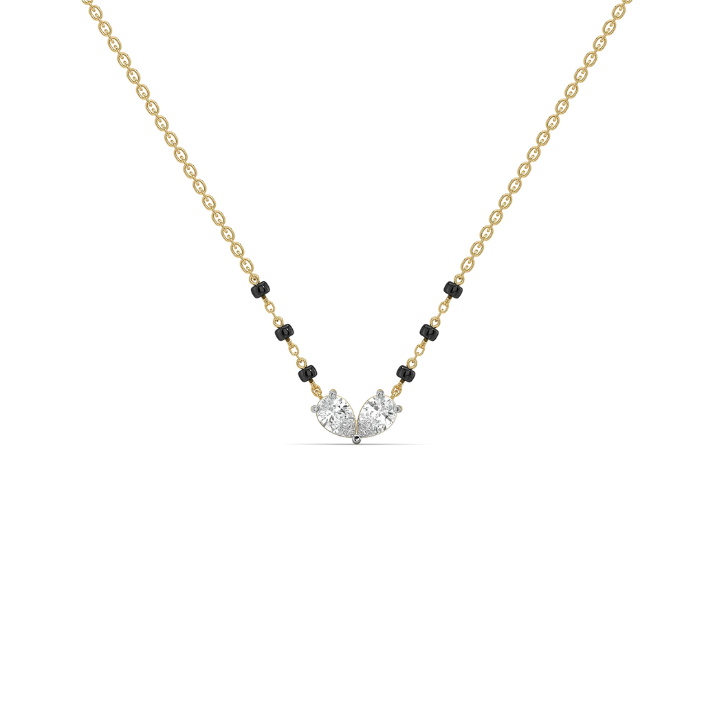 Twin Flame - Pure Gold Lab Diamond Mangalsutra Necklace