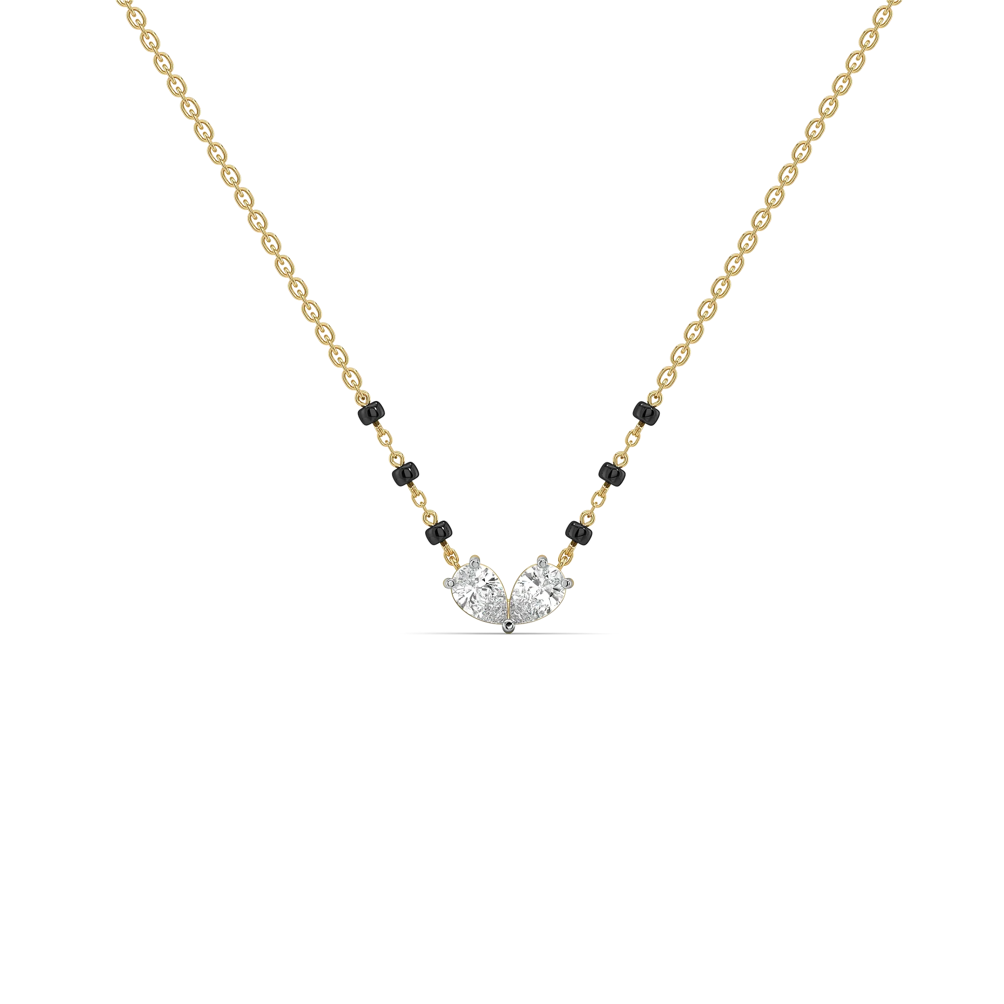Twin Flame - Pure Gold Lab Diamond Mangalsutra Necklace Main image