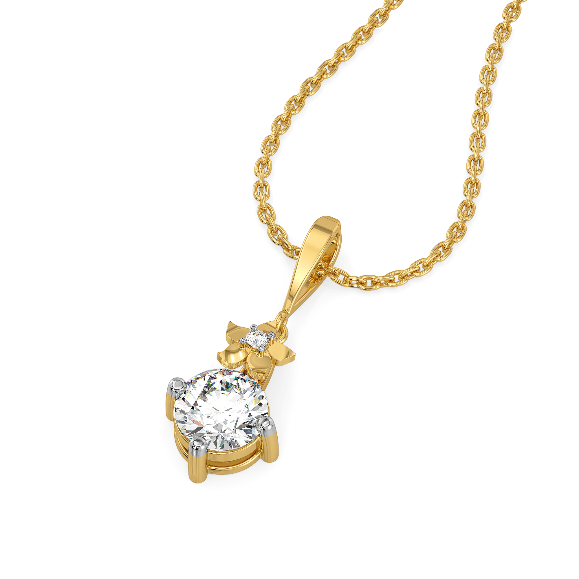 Floret Spark - Pure Gold Lab Diamond Pendant Main image