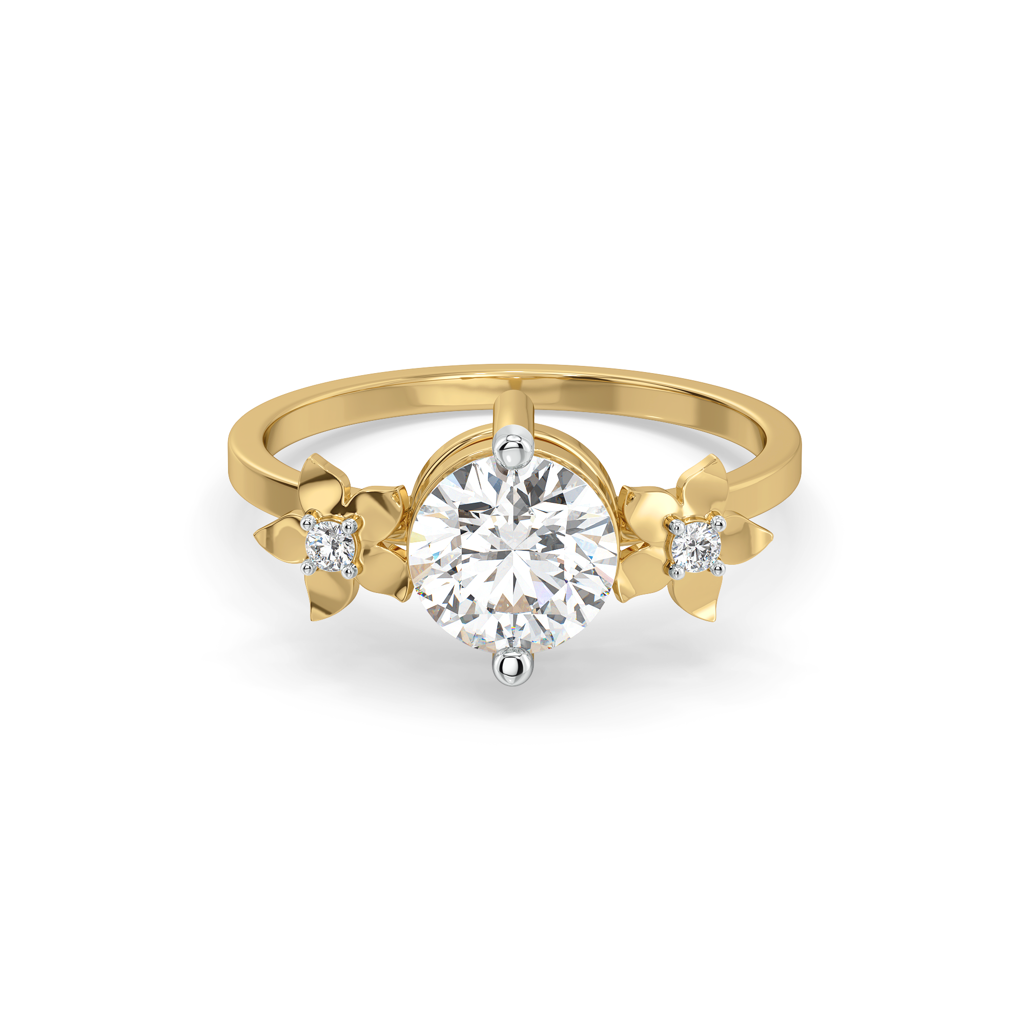 Floret Spark - Pure Gold Lab Diamond Solitaire Ring Secondary image