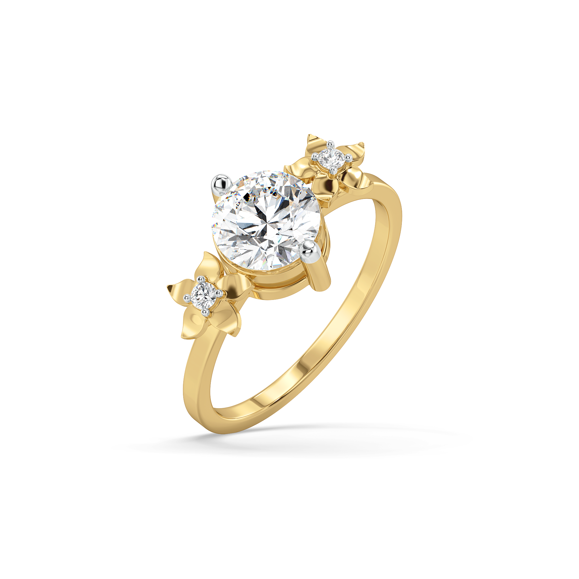 Floret Spark - Pure Gold Lab Diamond Solitaire Ring Main image
