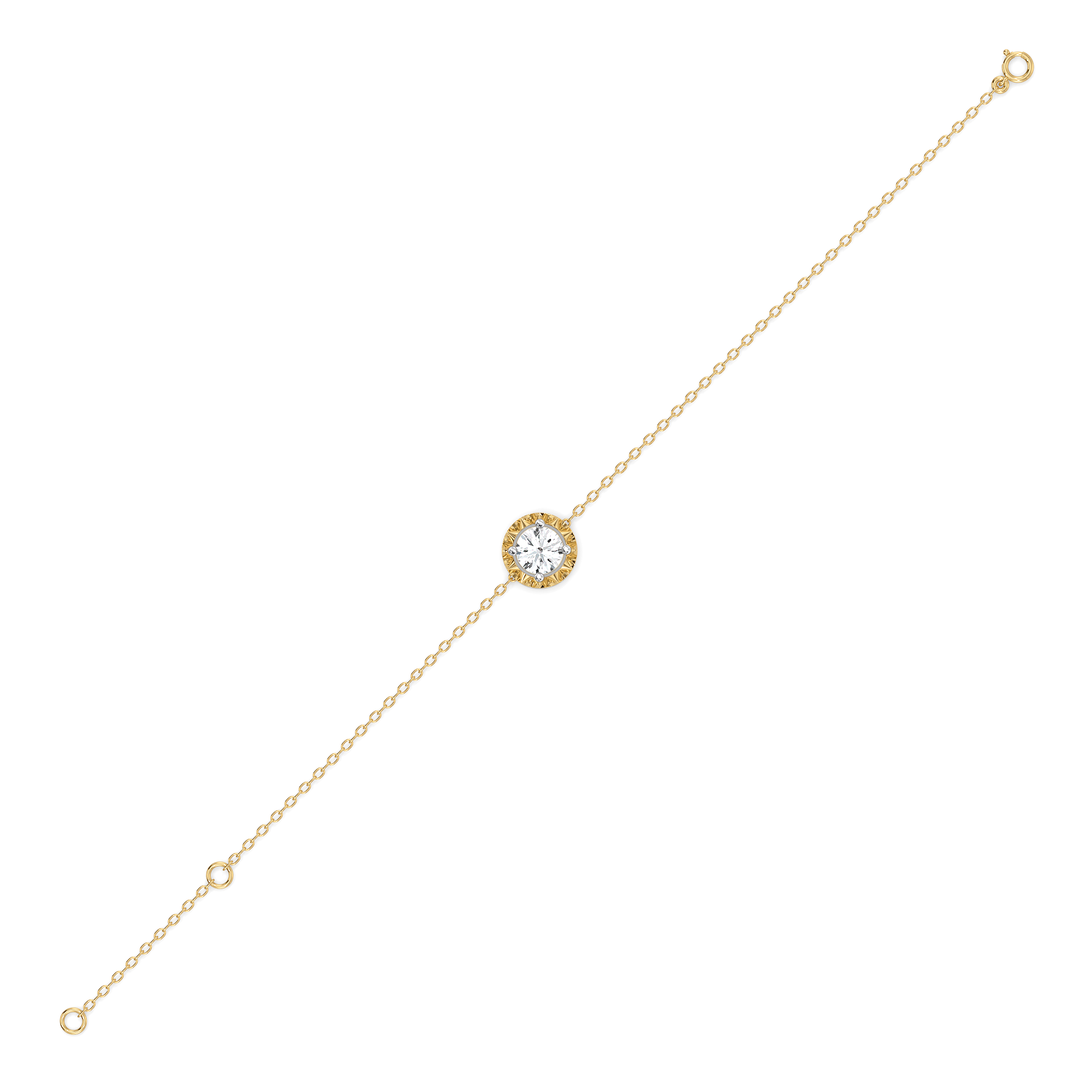 Solitaire Shine - Pure Gold Lab Diamond Bracelet