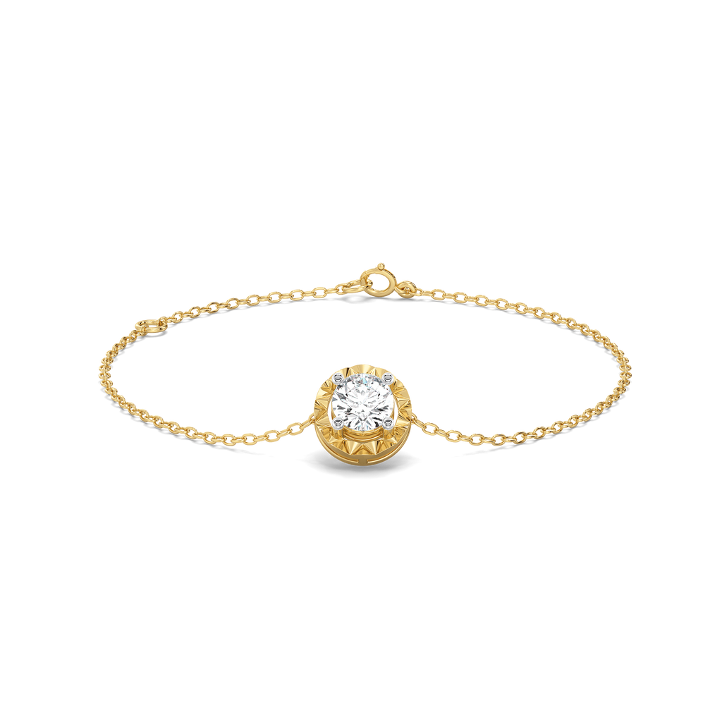 Solitaire Shine - Pure Gold Lab Diamond Bracelet