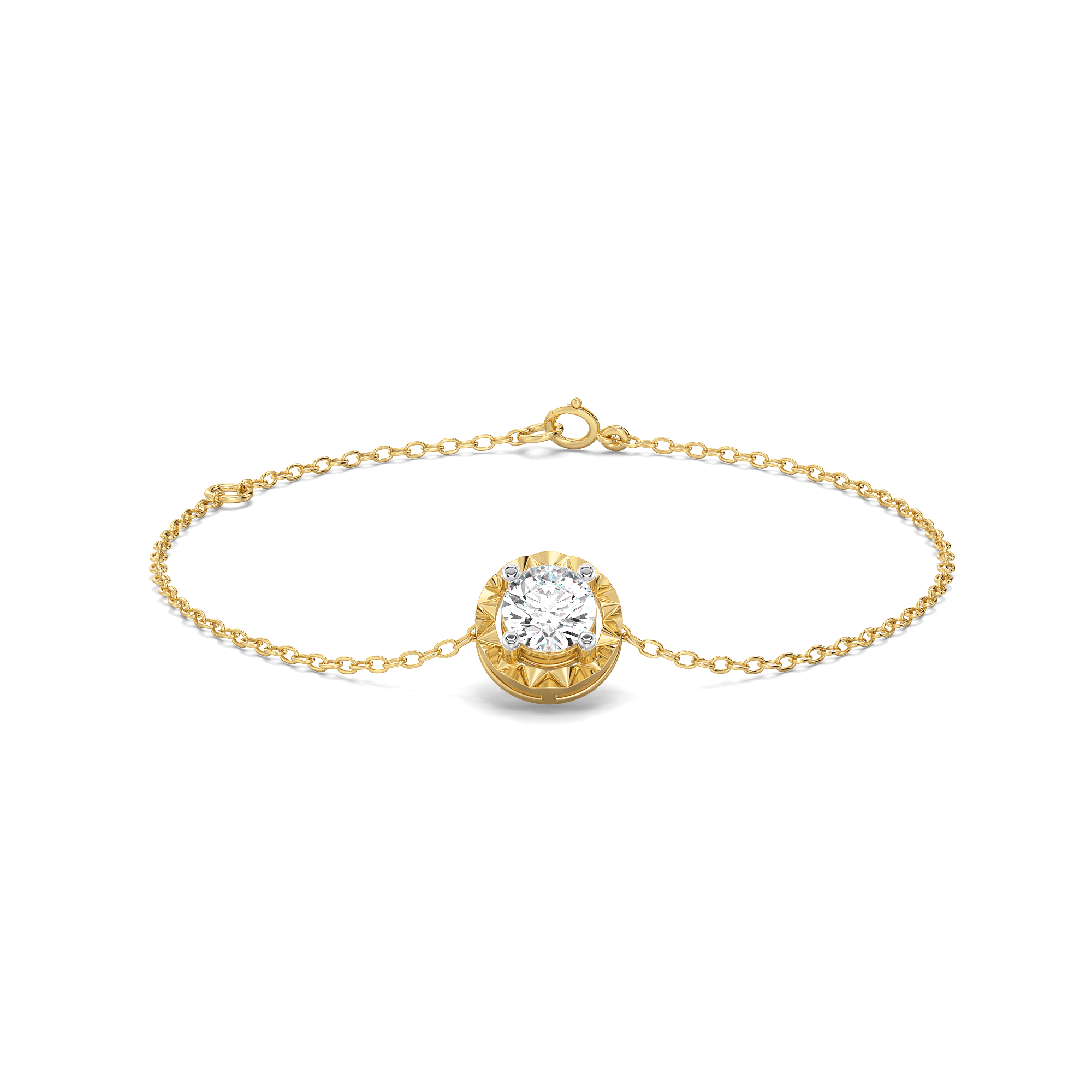 Solitaire Shine - Pure Gold Lab Diamond Bracelet