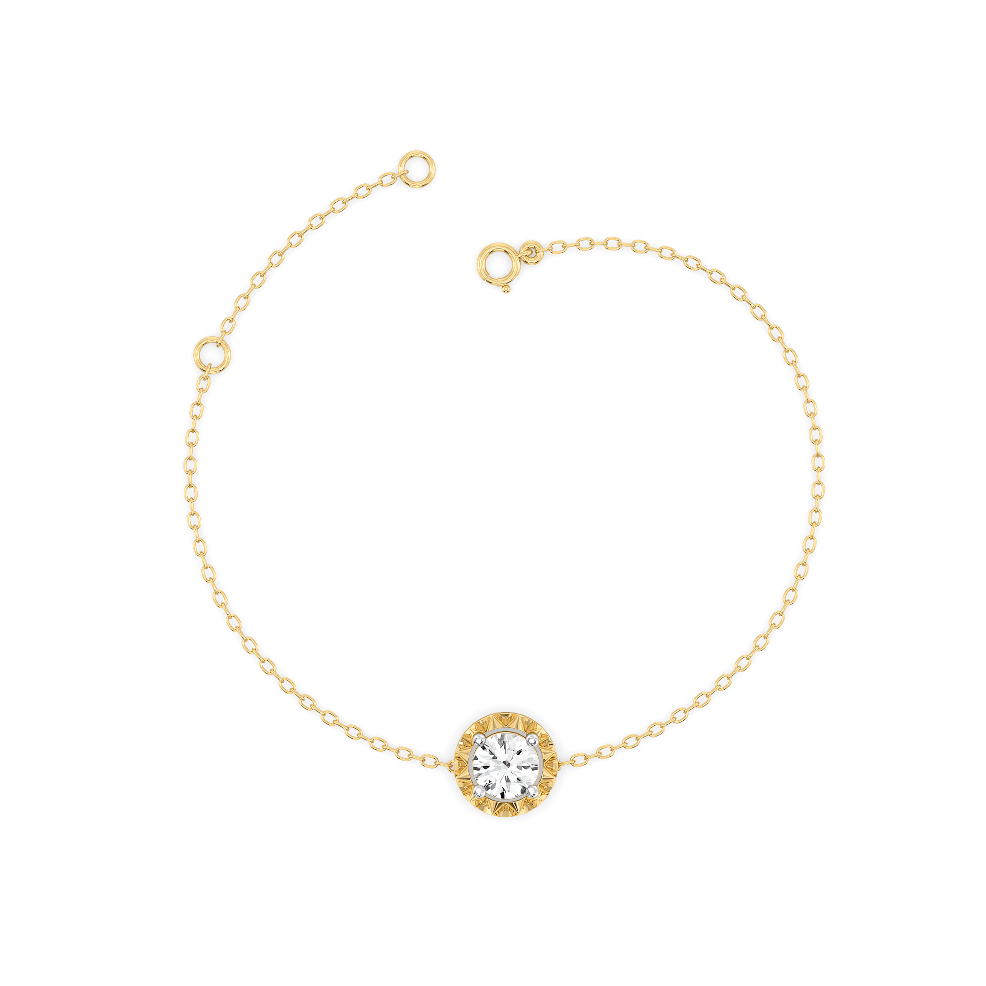 Solitaire Shine - Pure Gold Lab Diamond Bracelet