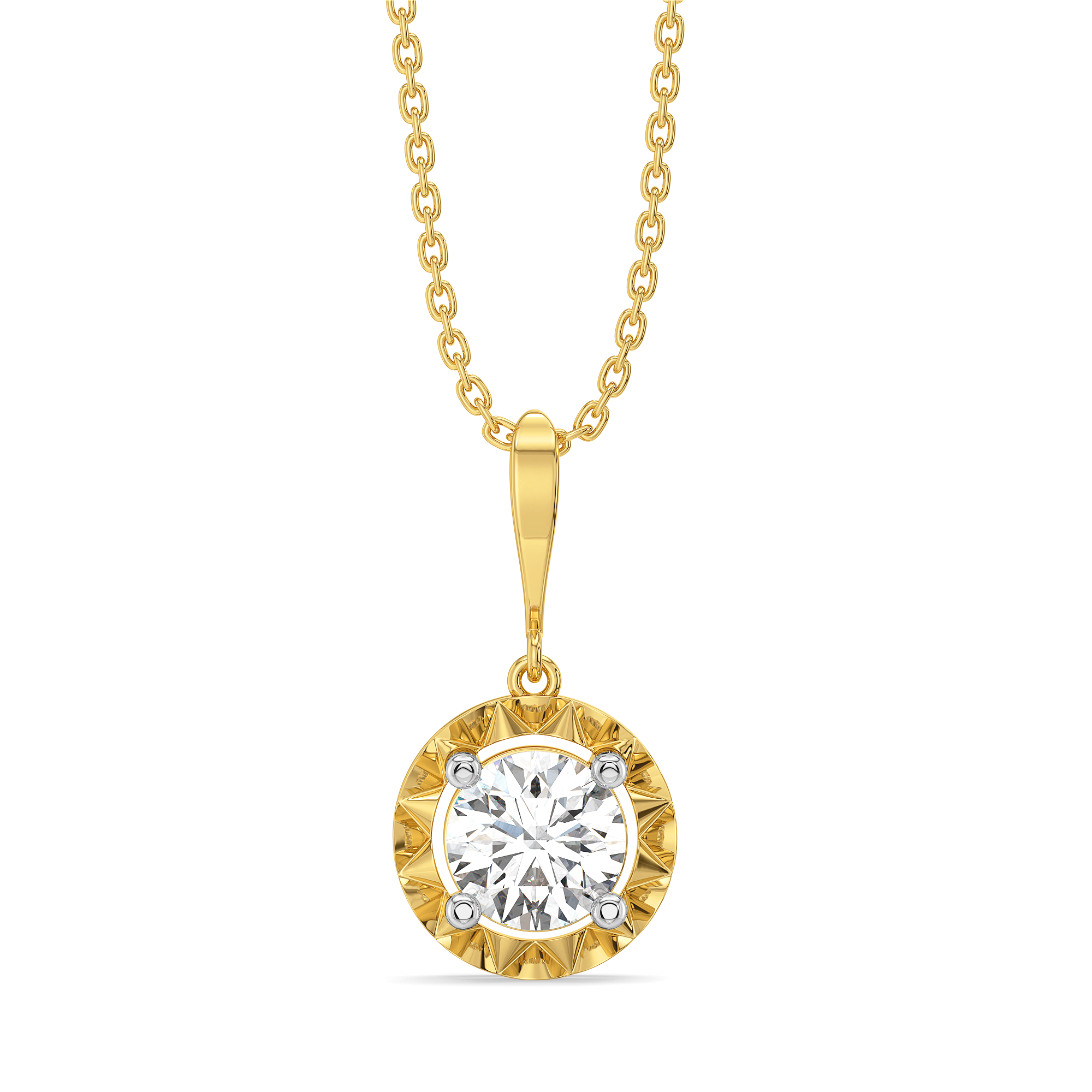 Solitaire Shine - Pure Gold Lab Diamond Pendant Main image