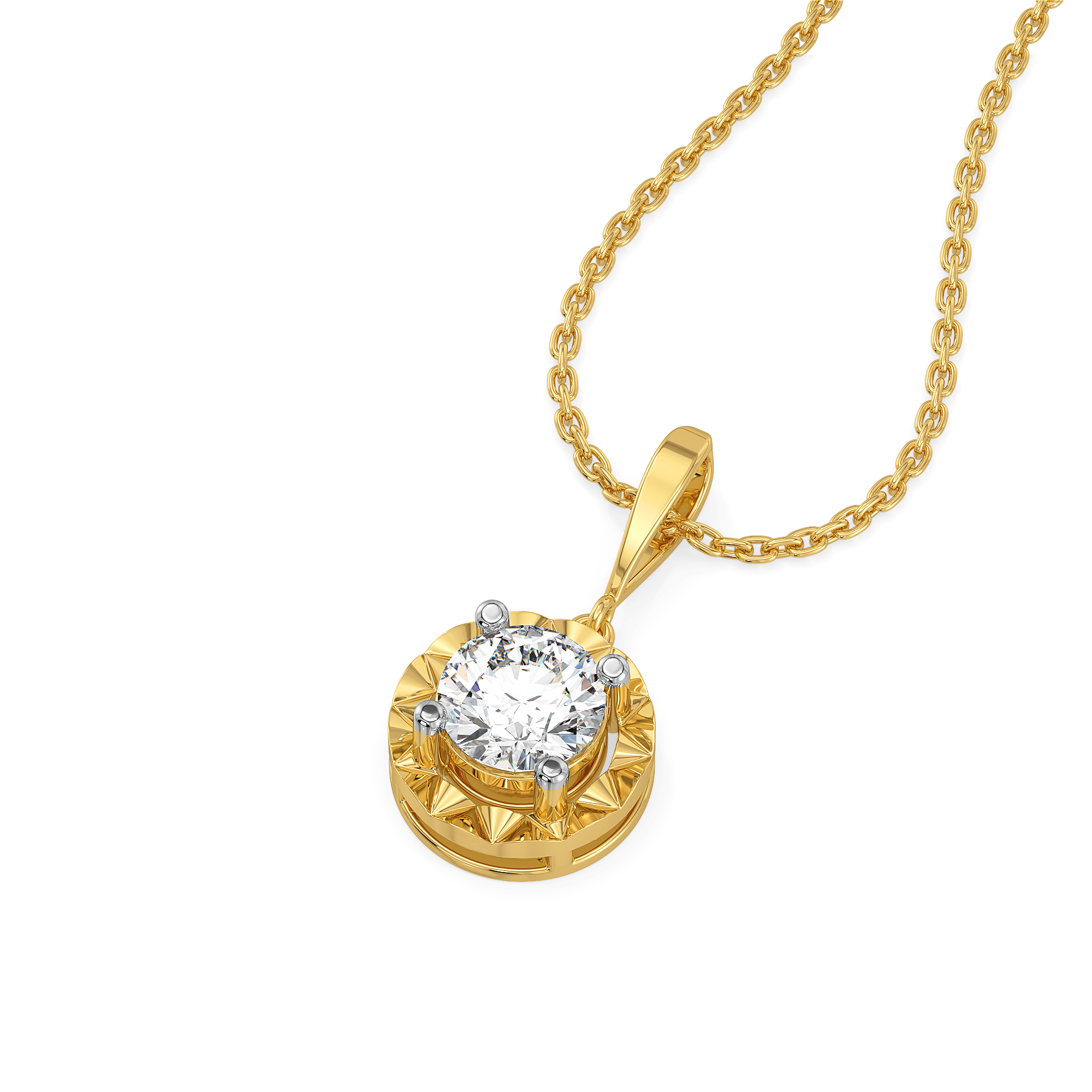 Solitaire Shine - Pure Gold Lab Diamond Pendant Secondary image