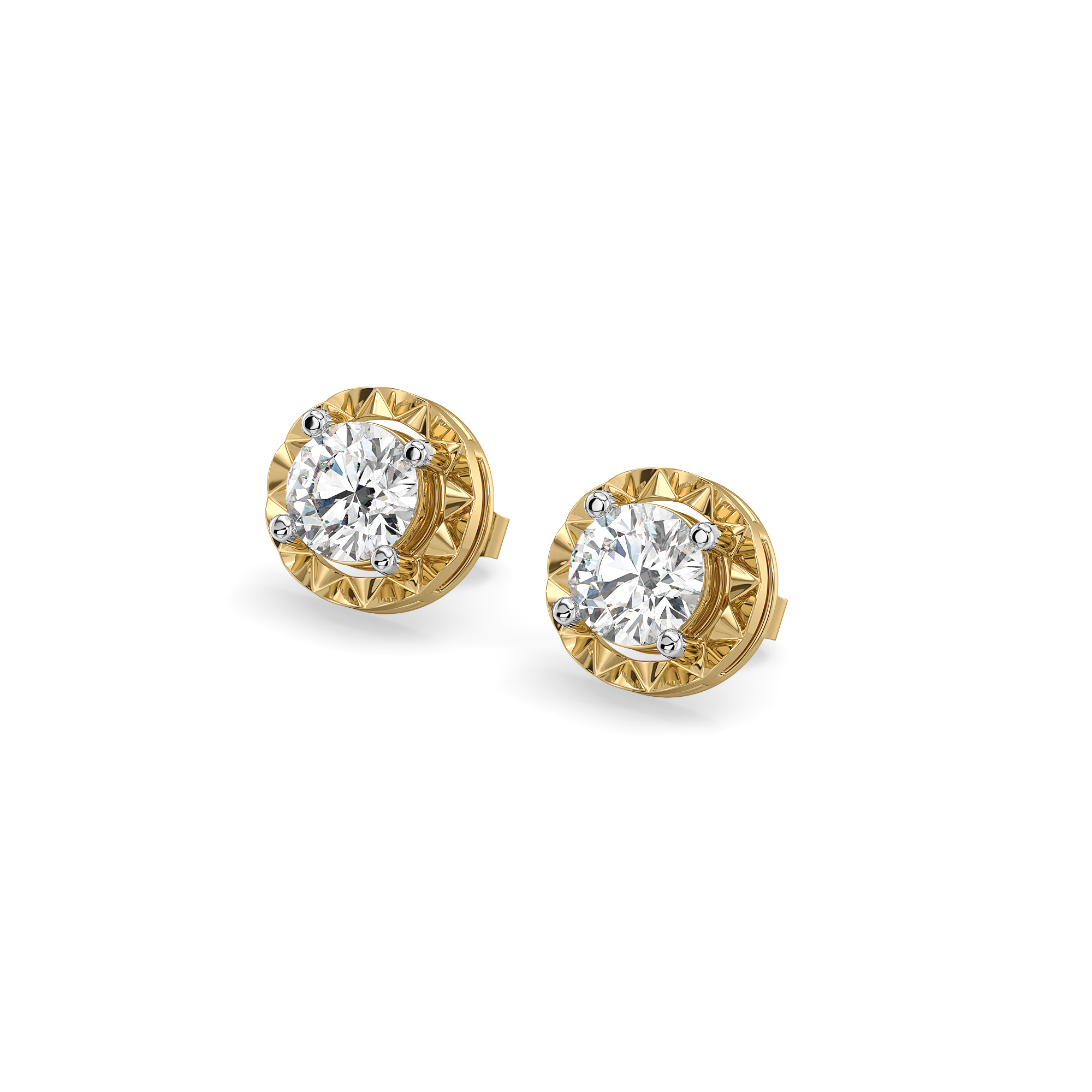 Solitaire Shine - Pure Gold Lab Diamond Stud Earrings Main image