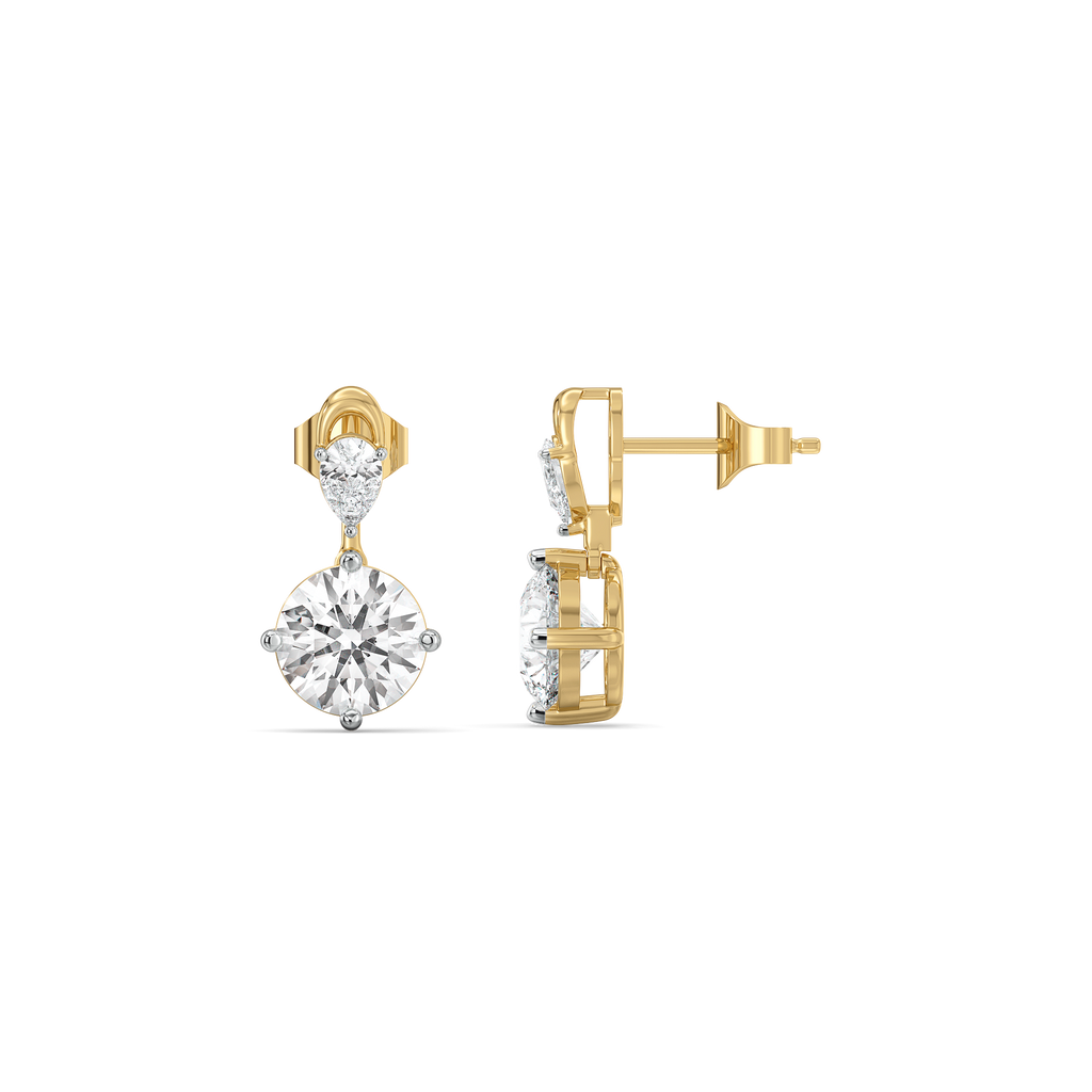 Sunlit Tear Drops - Pure Gold Lab Diamond Earrings