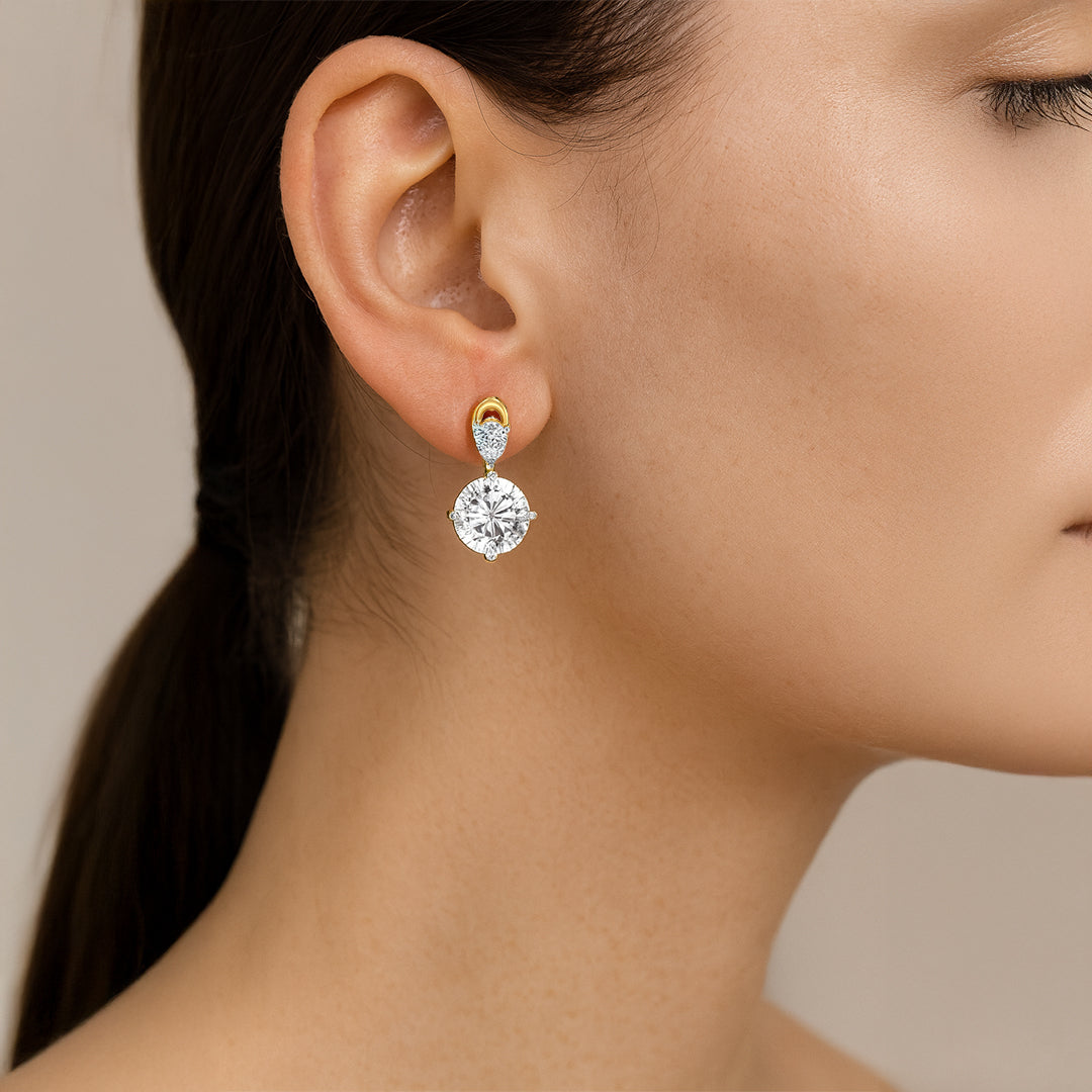 Sunlit Tear Drops - Pure Gold Lab Diamond Earrings Secondary image